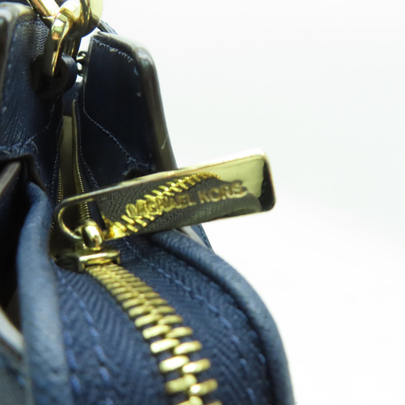 Michael Kors Saffiano皮革Shoulder Bag金扣手挽肩背兩用袋深藍色