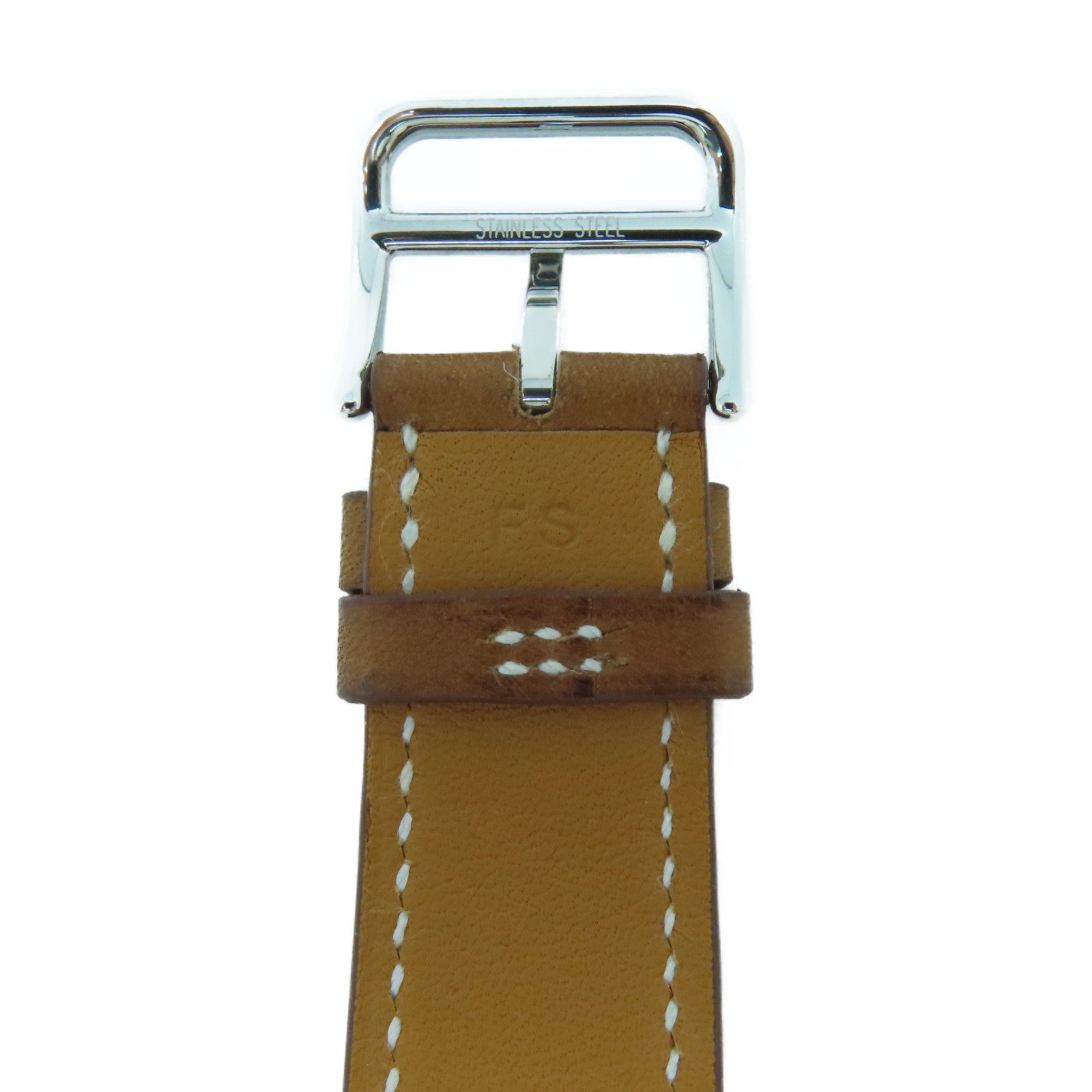 HERMES Cape Cod L AC-Laque不鏽鋼石英手錶啡色/銀色