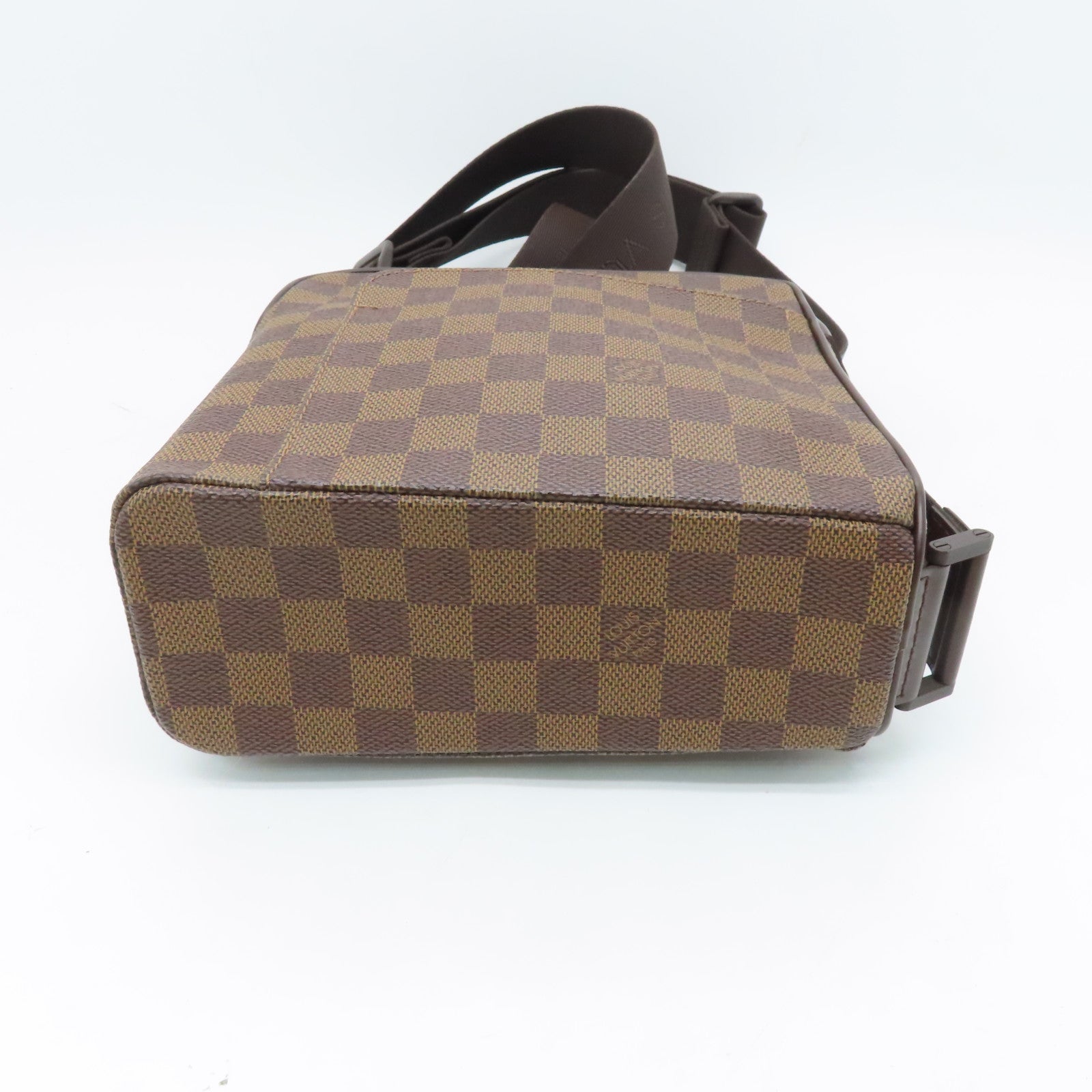 LOUIS VUITTON Damier Olav PM Gold Buckle Shoulder Bag Brown