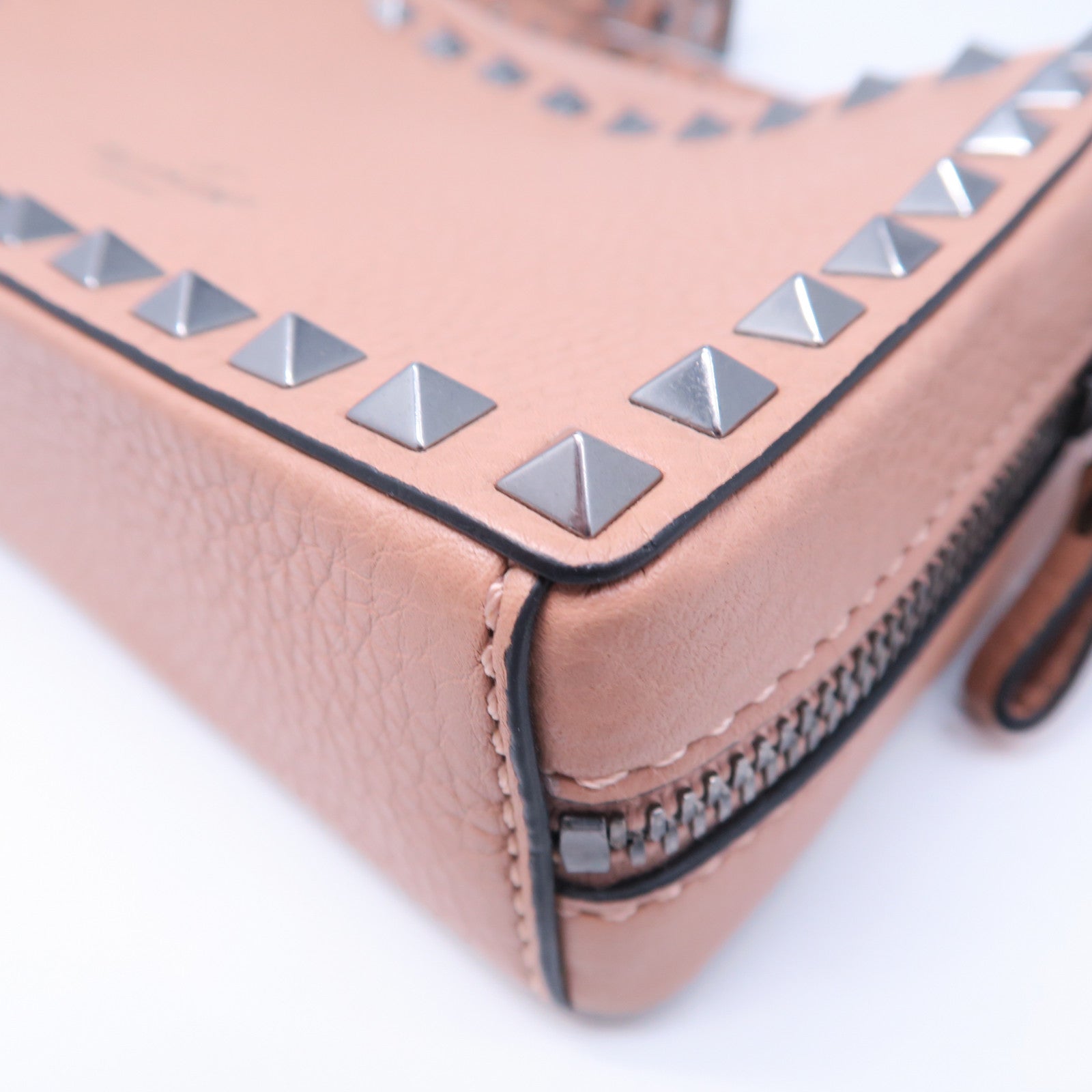Valentino 牛皮皮革Shoulder Bag銀扣肩背袋粉紅色