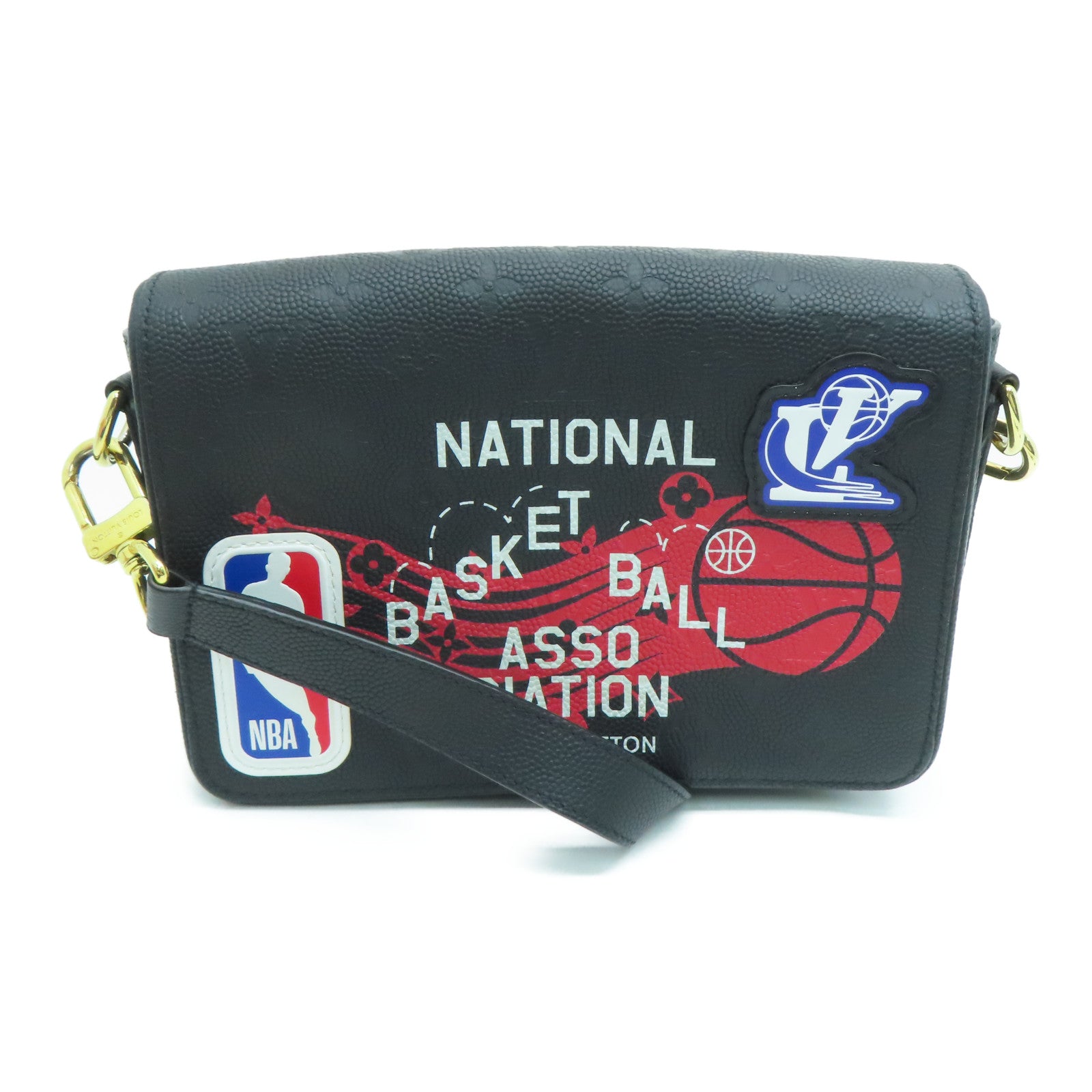 LOUIS VUITTON 【激减优惠】Monogram Empreinte LVXNBA Studio Messenger金扣肩背袋黑色