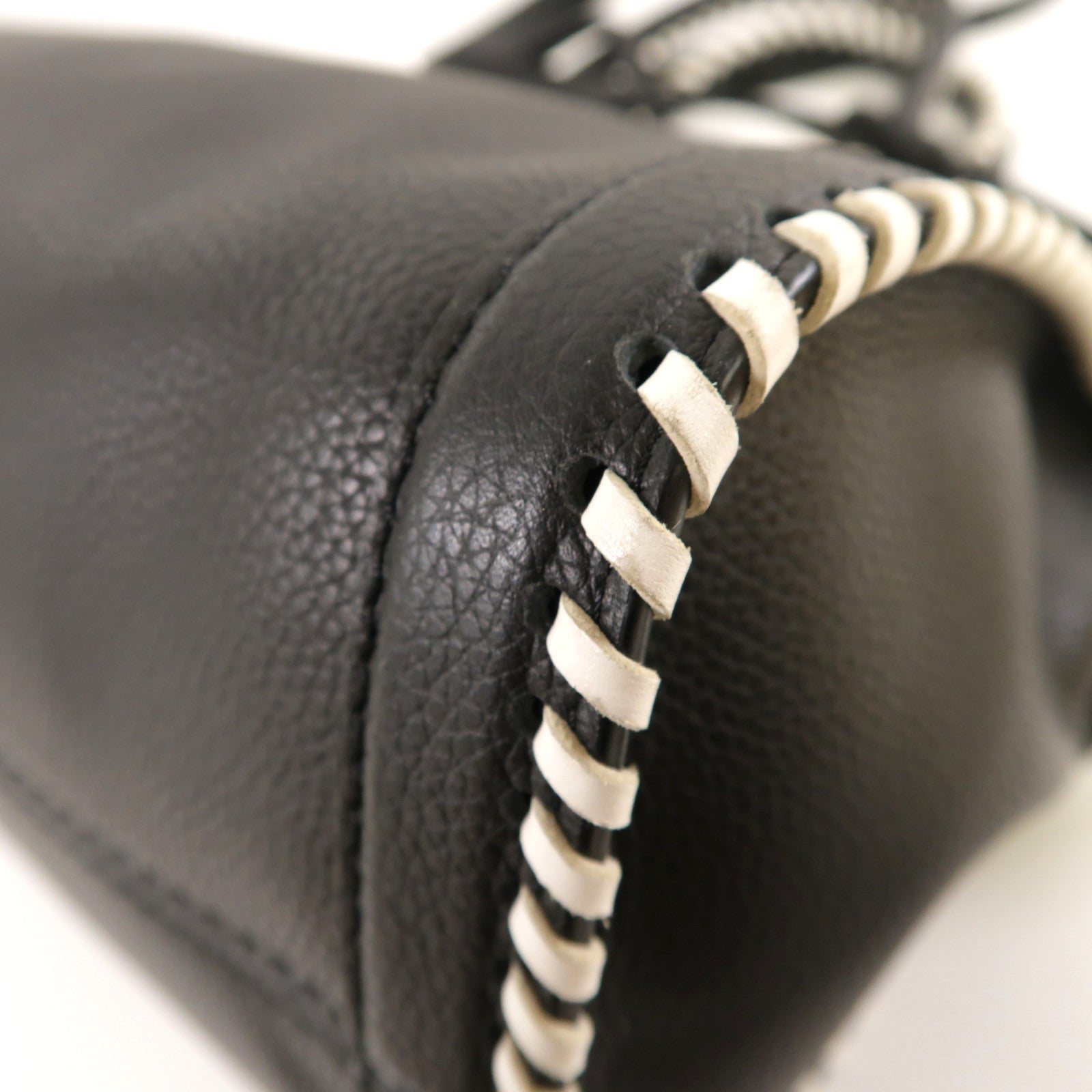 Alexander McQueen 牛皮皮革2way Shoulder Bag銀扣手挽肩背兩用袋黑色
