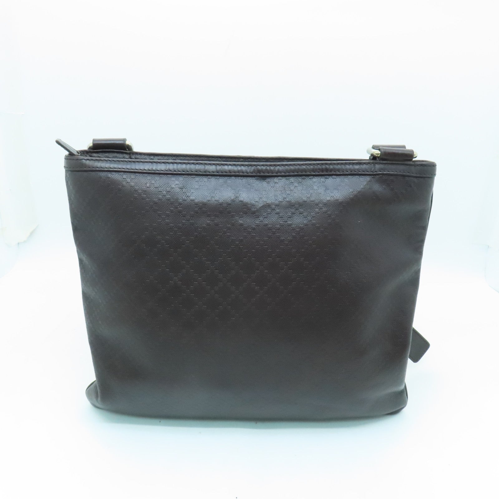 GUCCI 皮革Shoulder Bag銀扣肩背袋啡色