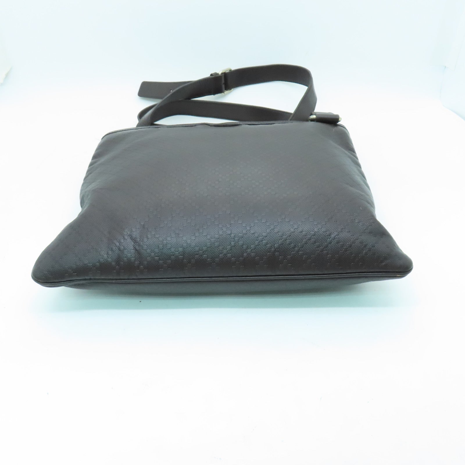 GUCCI 皮革Shoulder Bag銀扣肩背袋啡色