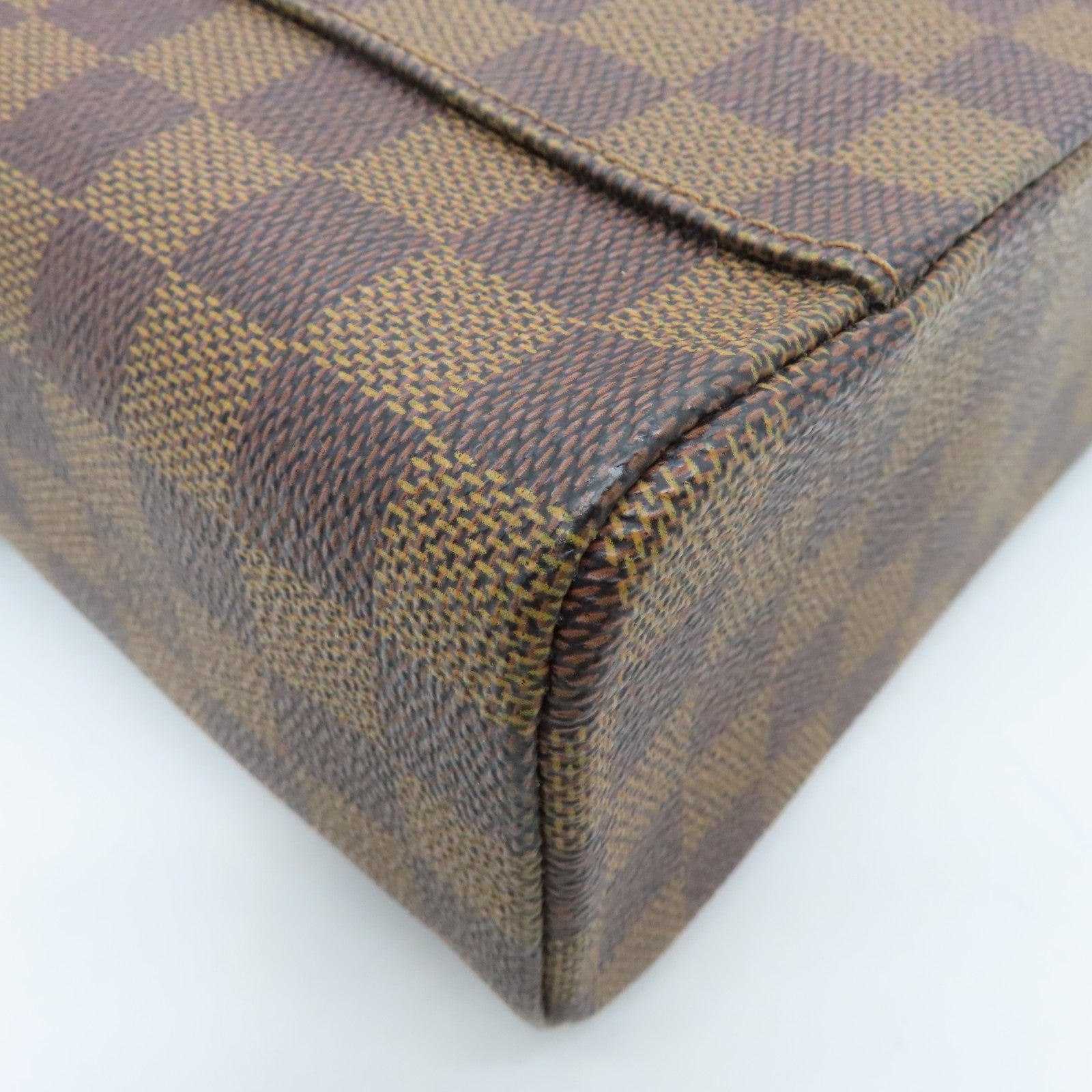 LOUIS VUITTON Damier Olav PM Gold Buckle Shoulder Bag Brown