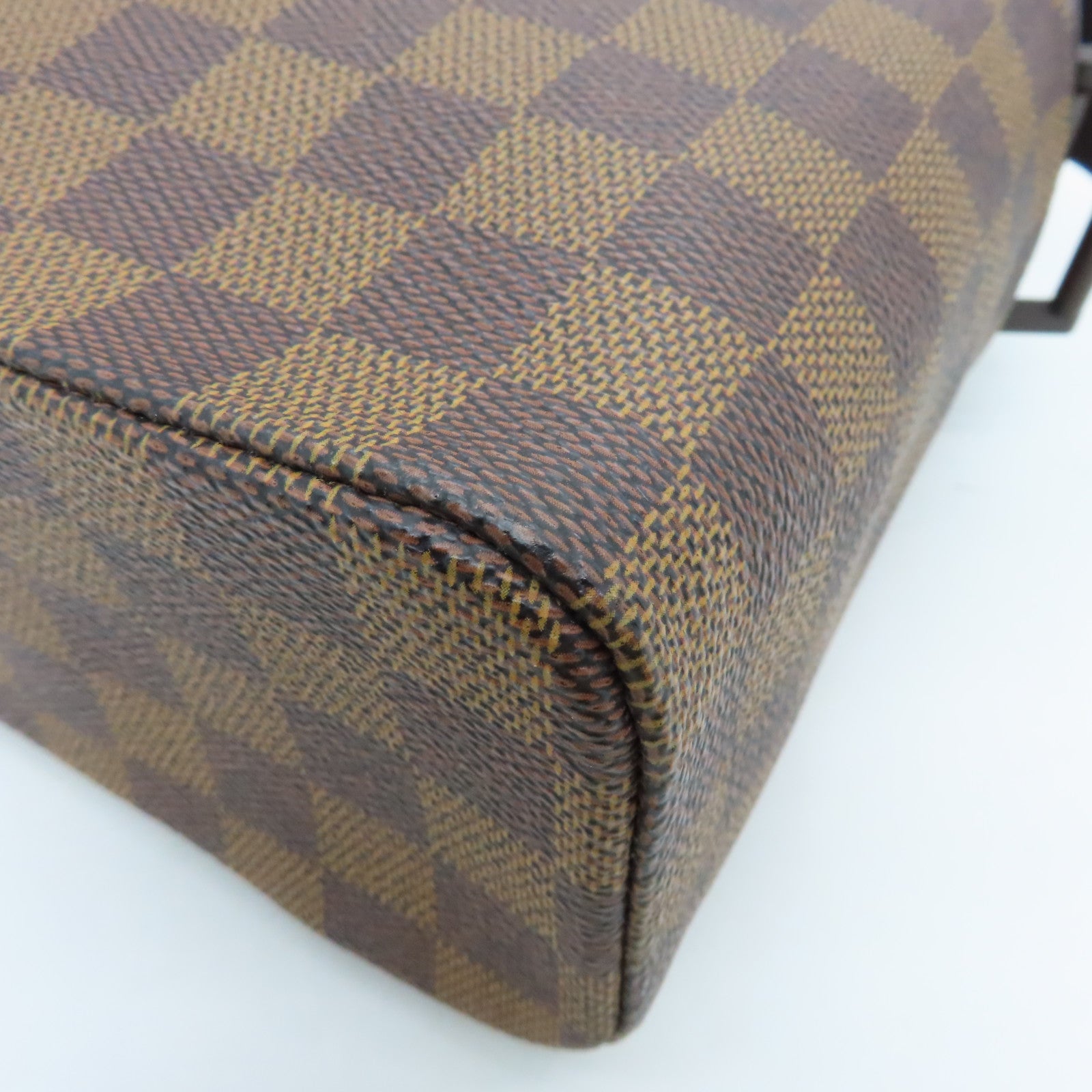 LOUIS VUITTON Damier Olav PM Gold Buckle Shoulder Bag Brown