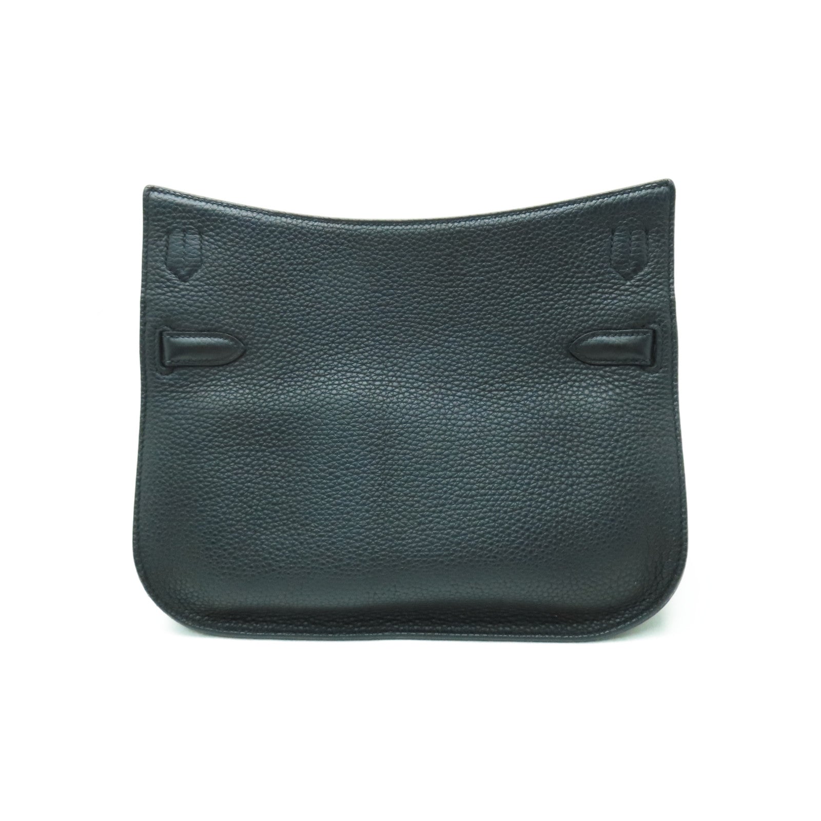 HERMES Clemence皮革Jypsiere 28銀扣肩背袋黑色