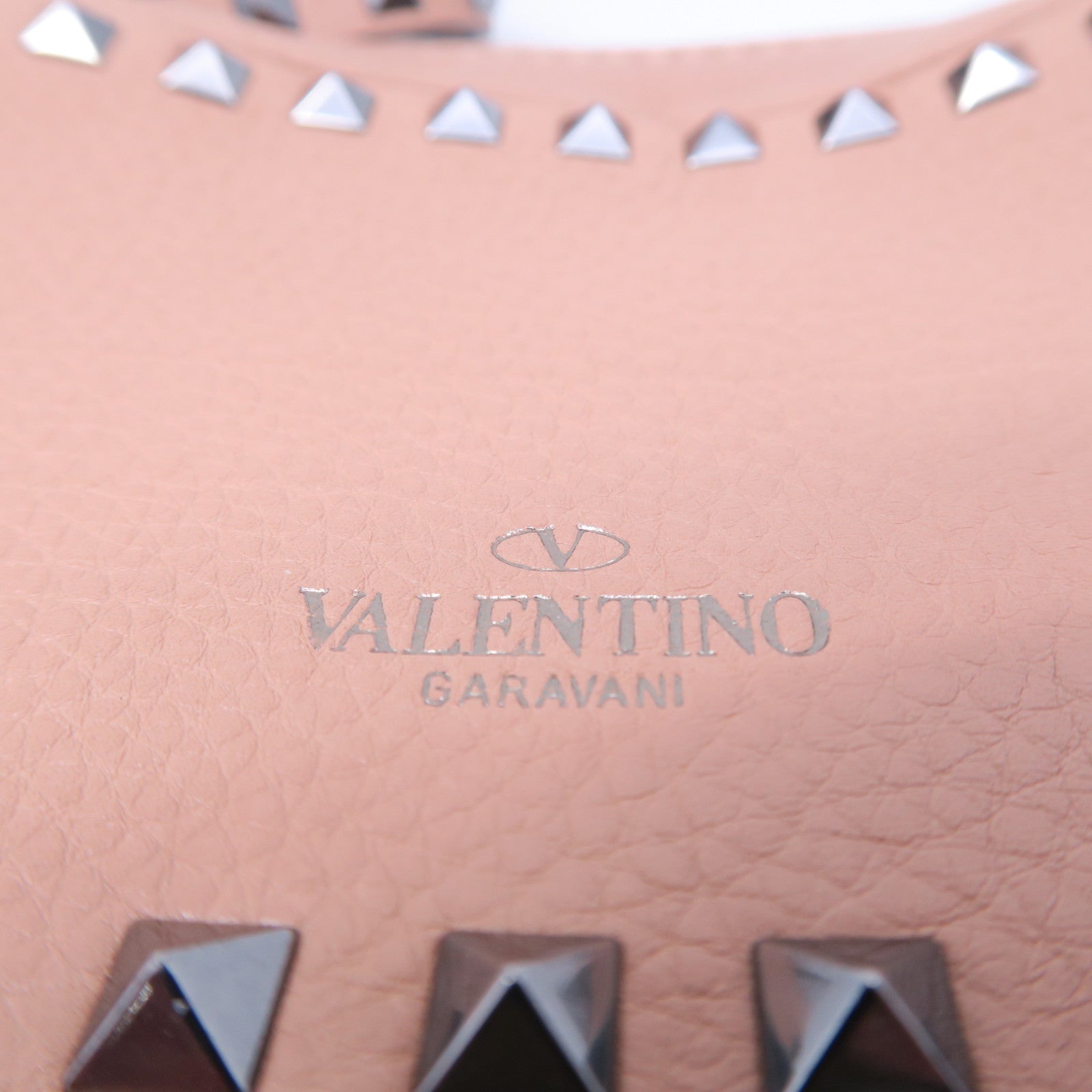 Valentino 牛皮皮革Shoulder Bag銀扣肩背袋粉紅色