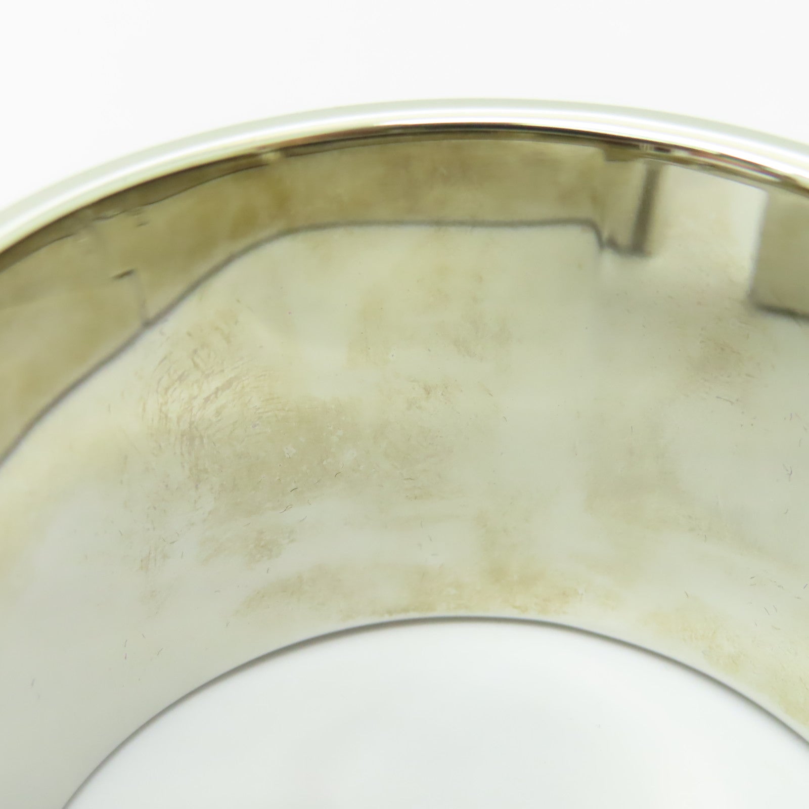 HERMES 金屬/陶瓷Clic-Clac H Extra Large Bracelet銀扣手鐲螢光橘/白色
