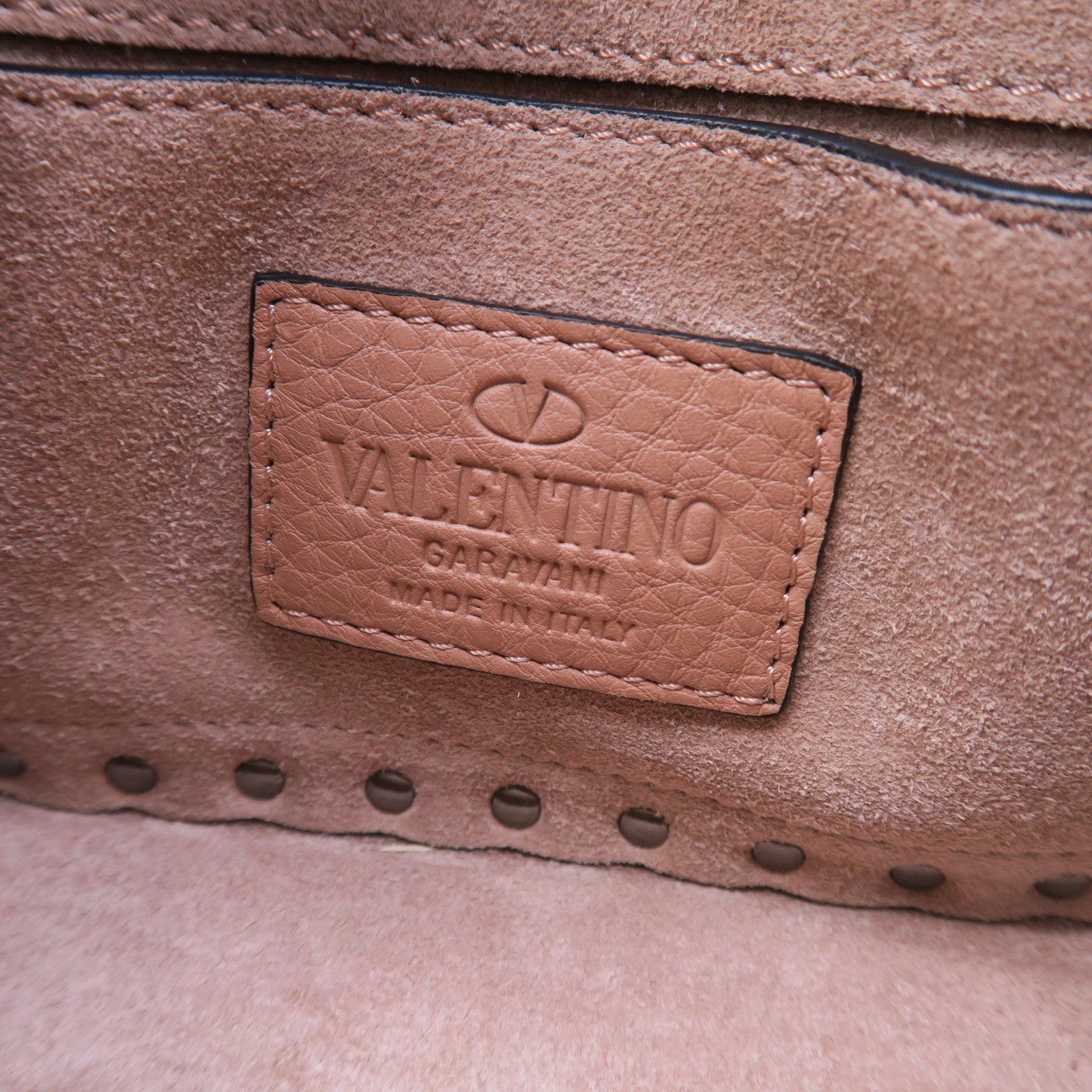 Valentino 牛皮皮革Shoulder Bag銀扣肩背袋粉紅色