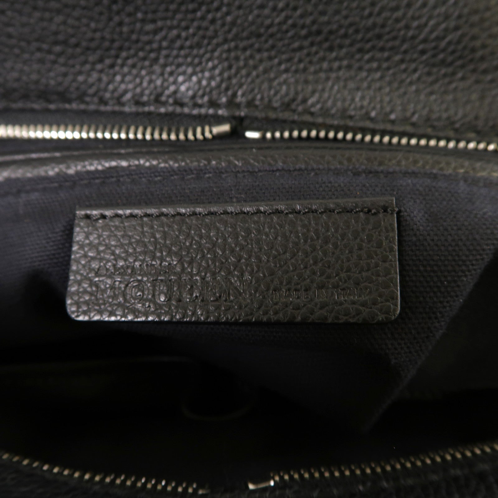 Alexander McQueen 牛皮皮革2way Shoulder Bag銀扣手挽肩背兩用袋黑色