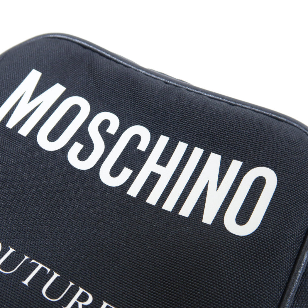MOSCHINO 尼龍Shoulder Bag銀扣肩背袋黑色