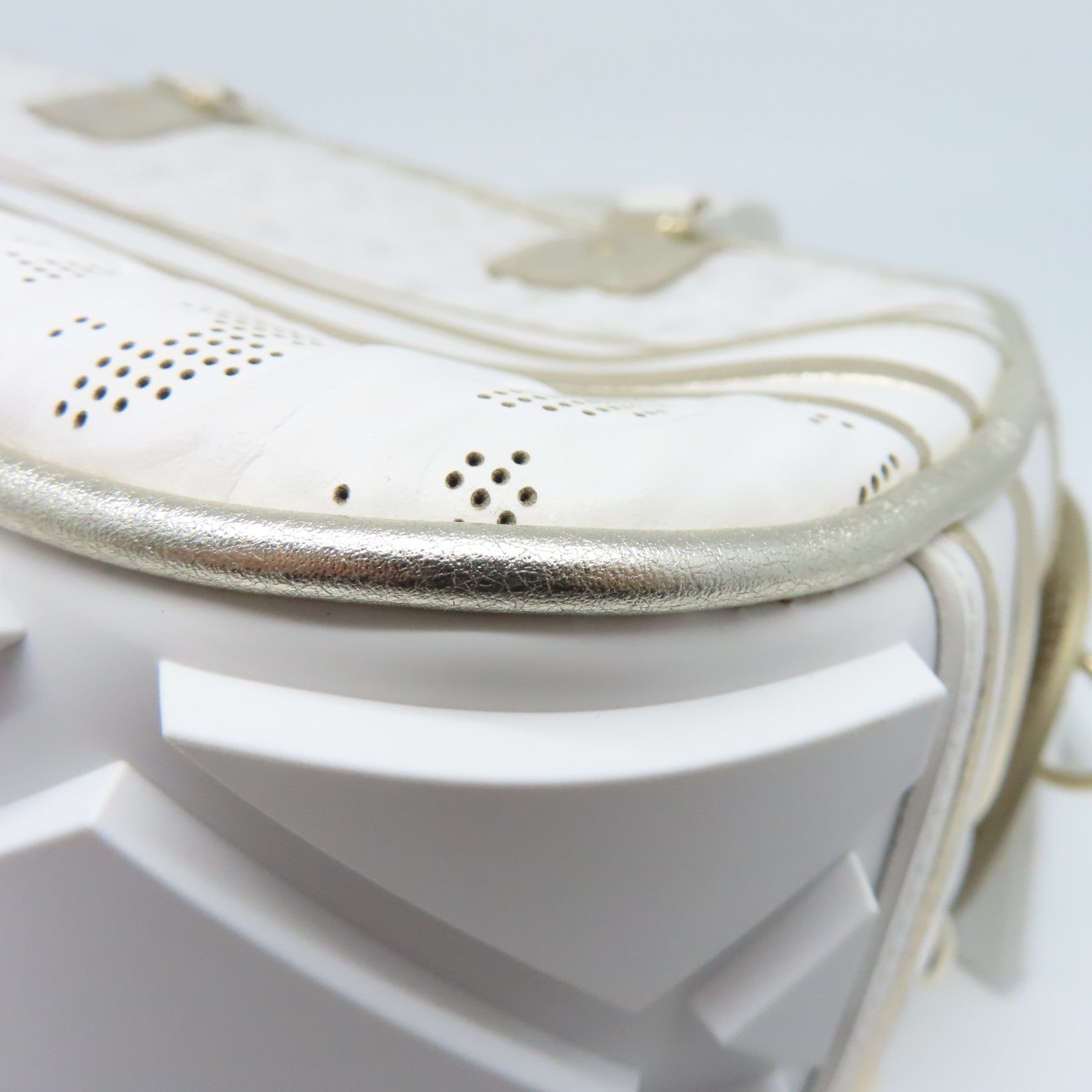 Dior 牛皮皮革Vibe Bowling Bag金扣手挽肩背兩用袋白色