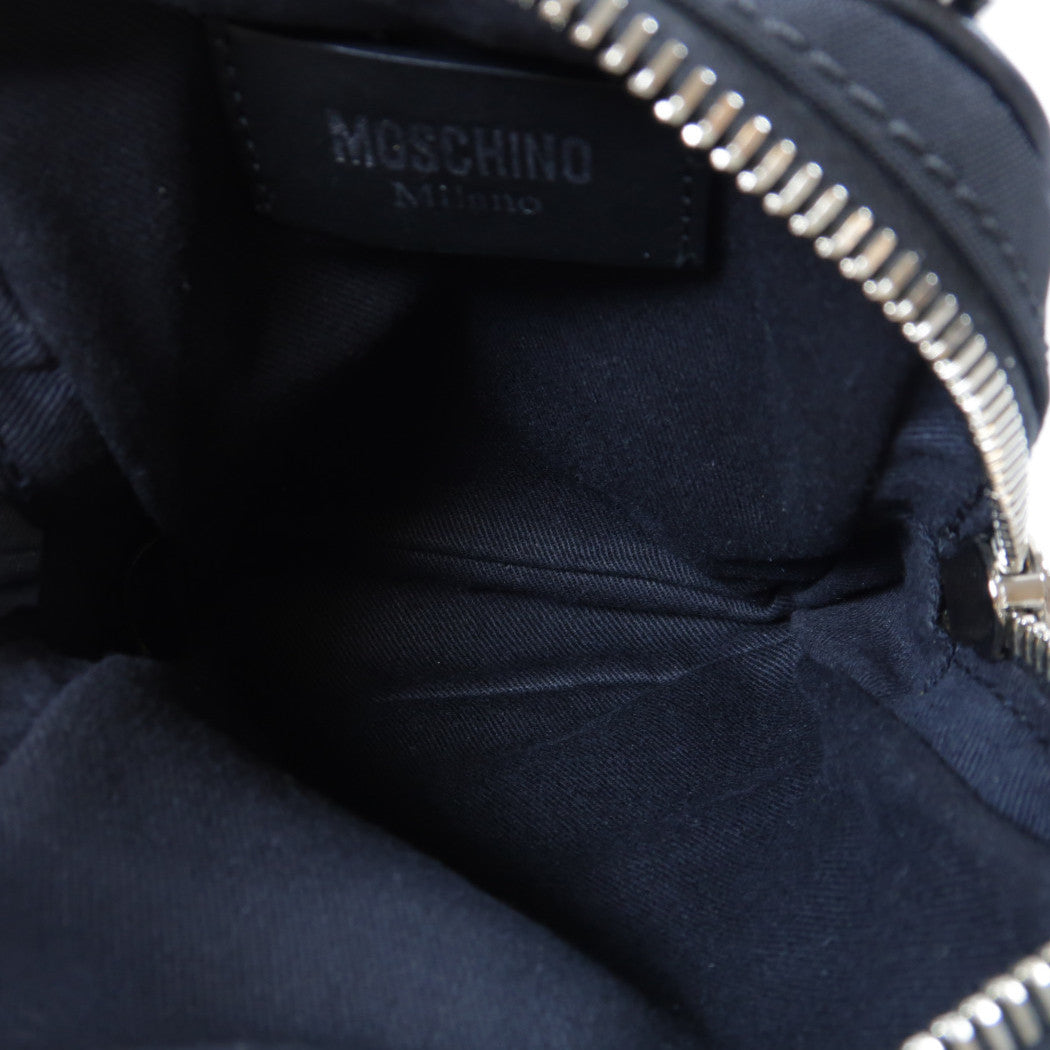MOSCHINO 尼龍Shoulder Bag銀扣肩背袋黑色