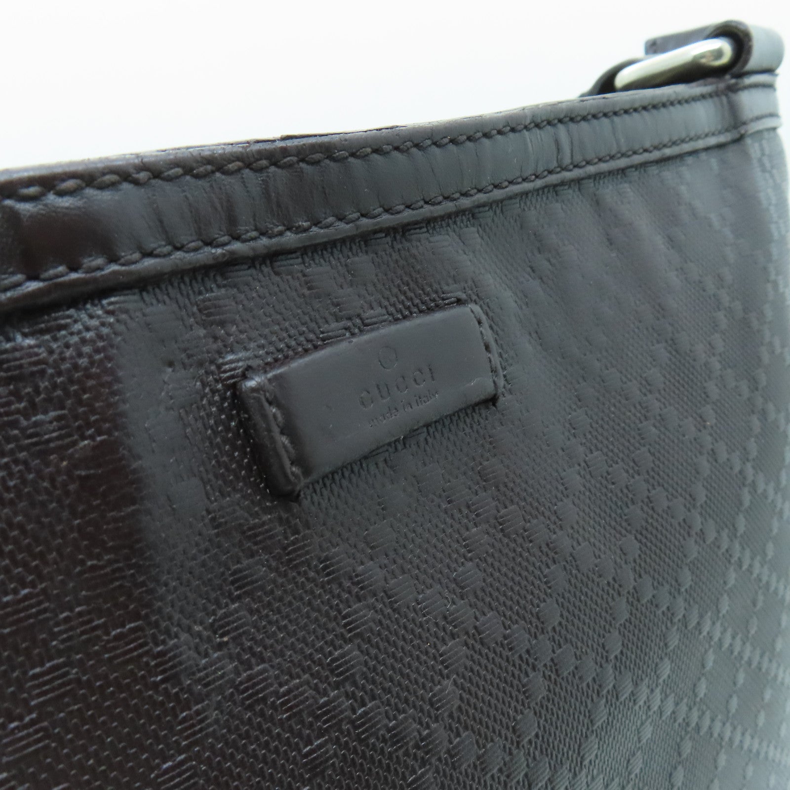 GUCCI 皮革Shoulder Bag銀扣肩背袋啡色