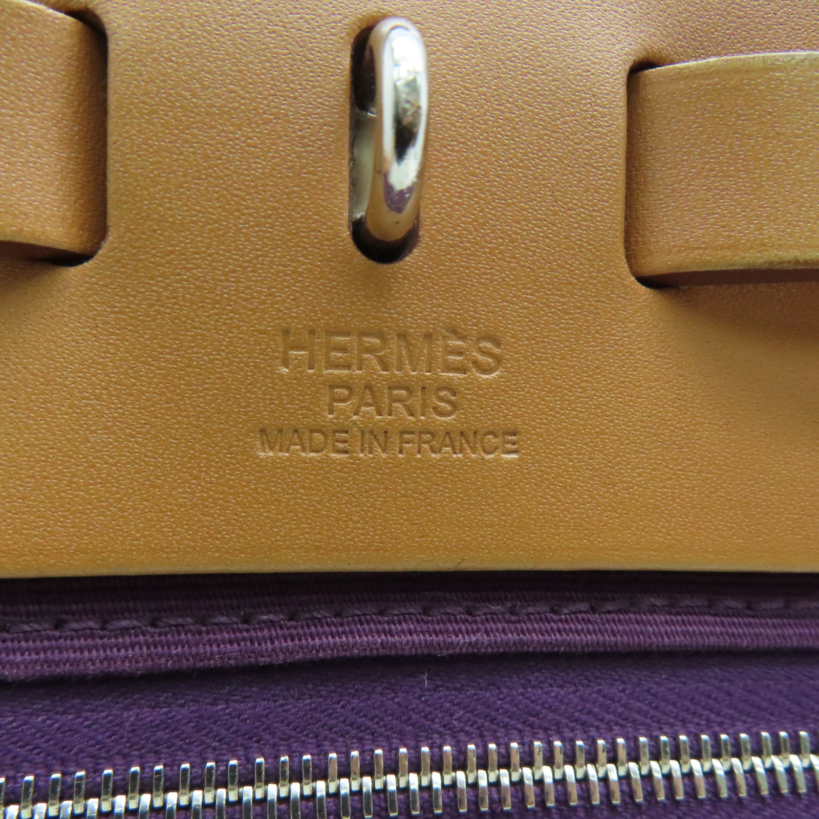 HERMES 帆布Herbag 31銀扣手挽肩背兩用袋紫色