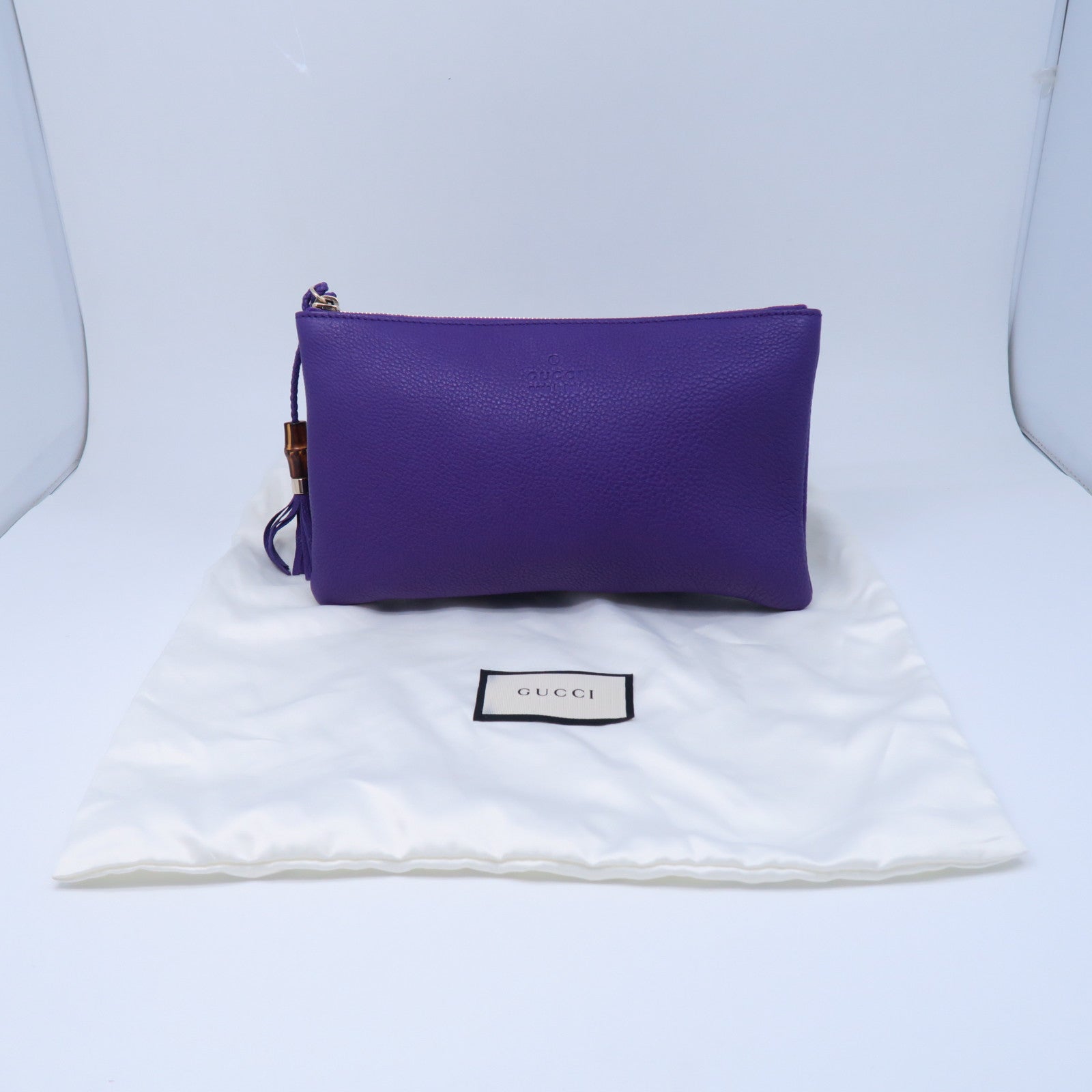 GUCCI 牛皮皮革Clutch Bag金扣手拿包紫色