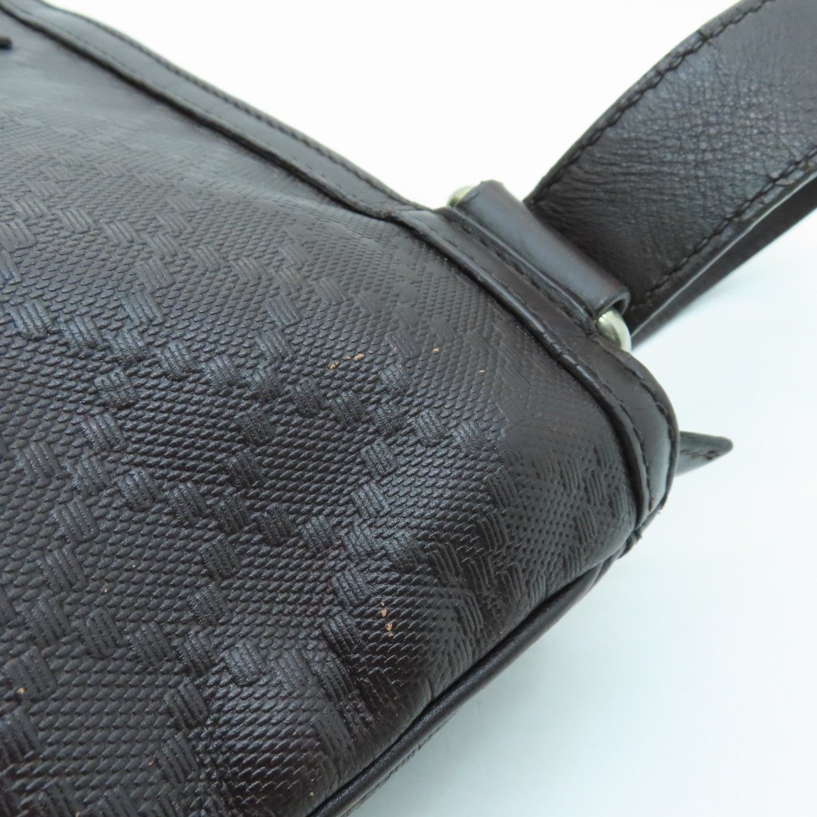 GUCCI 皮革Shoulder Bag銀扣肩背袋啡色