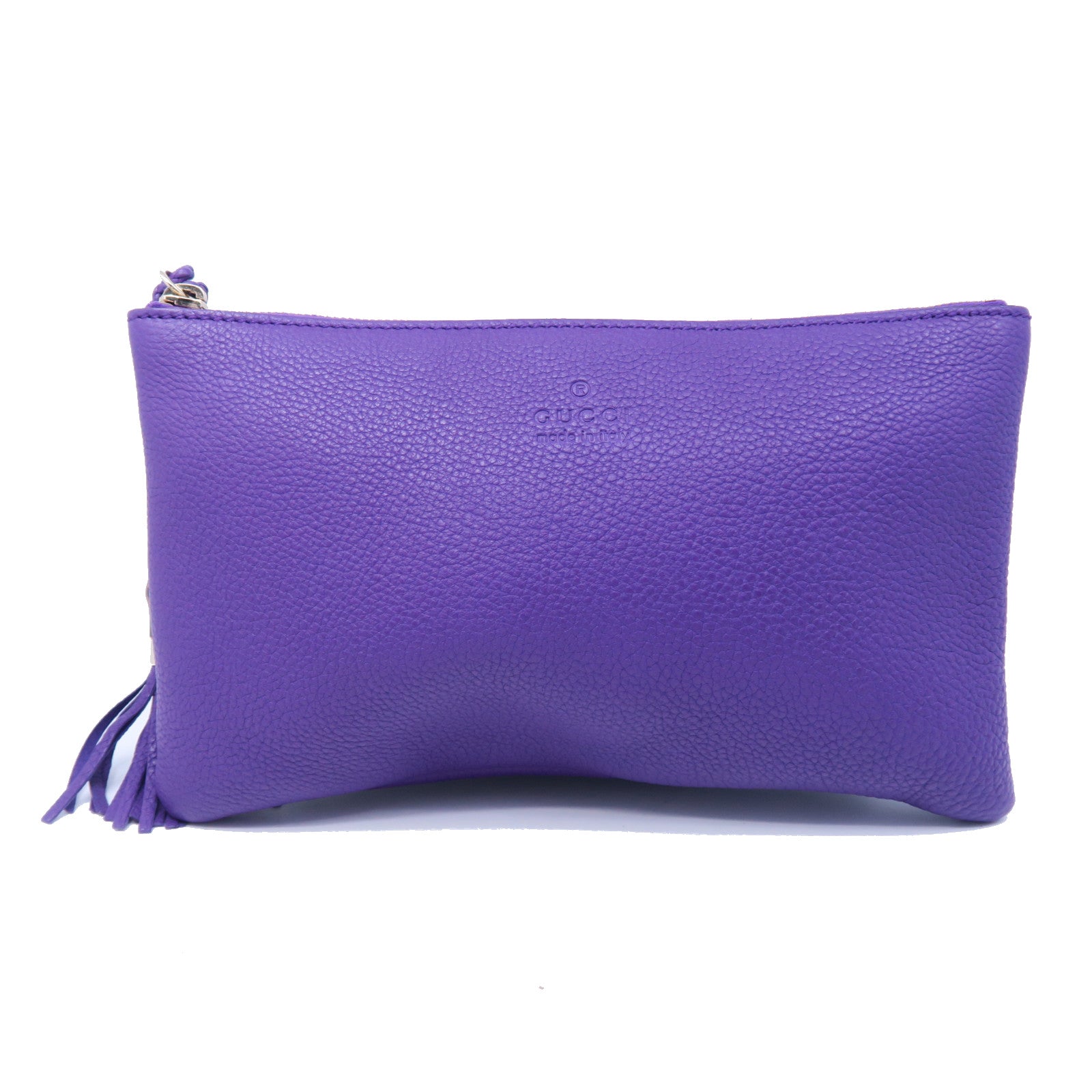 GUCCI 牛皮皮革Clutch Bag金扣手拿包紫色