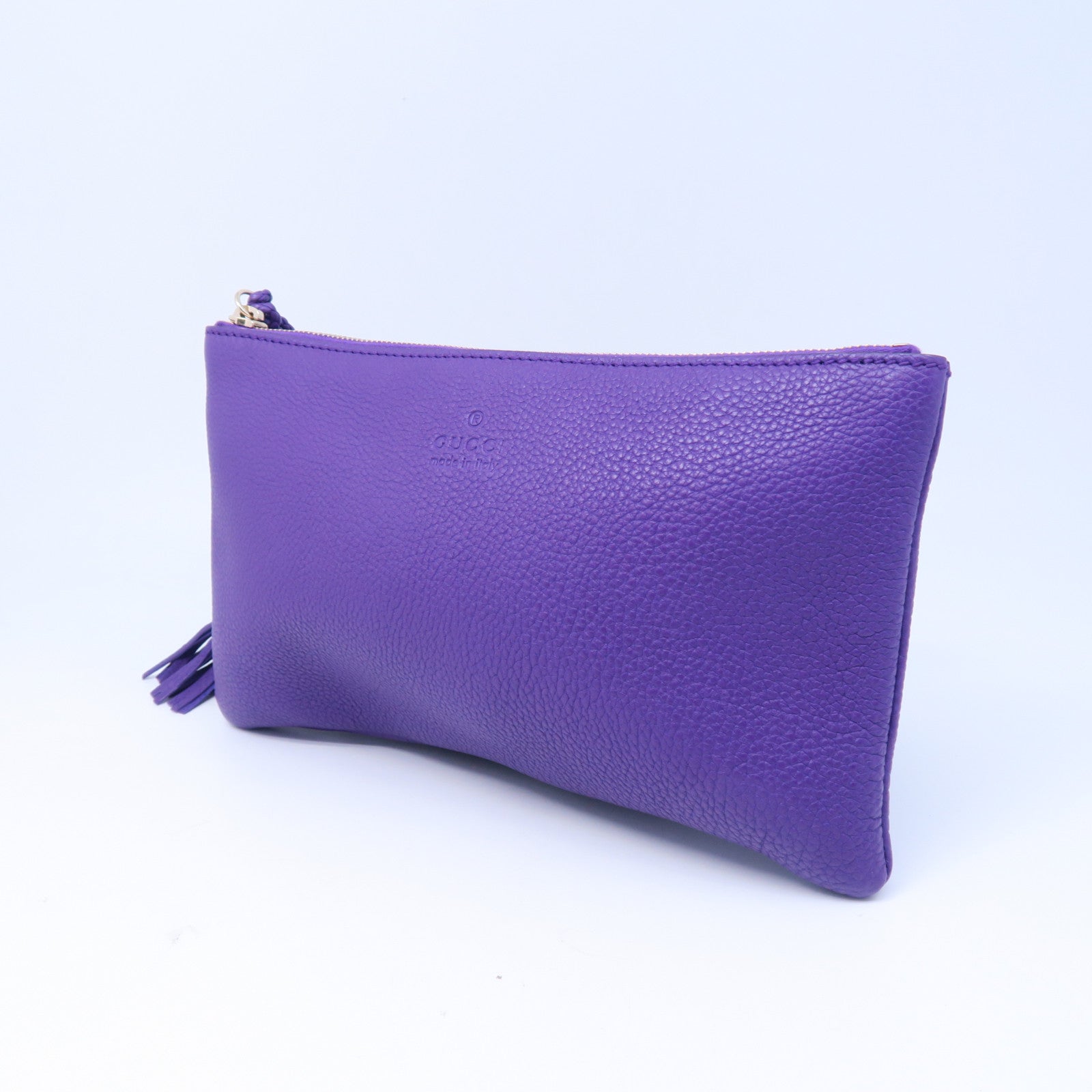 GUCCI 牛皮皮革Clutch Bag金扣手拿包紫色