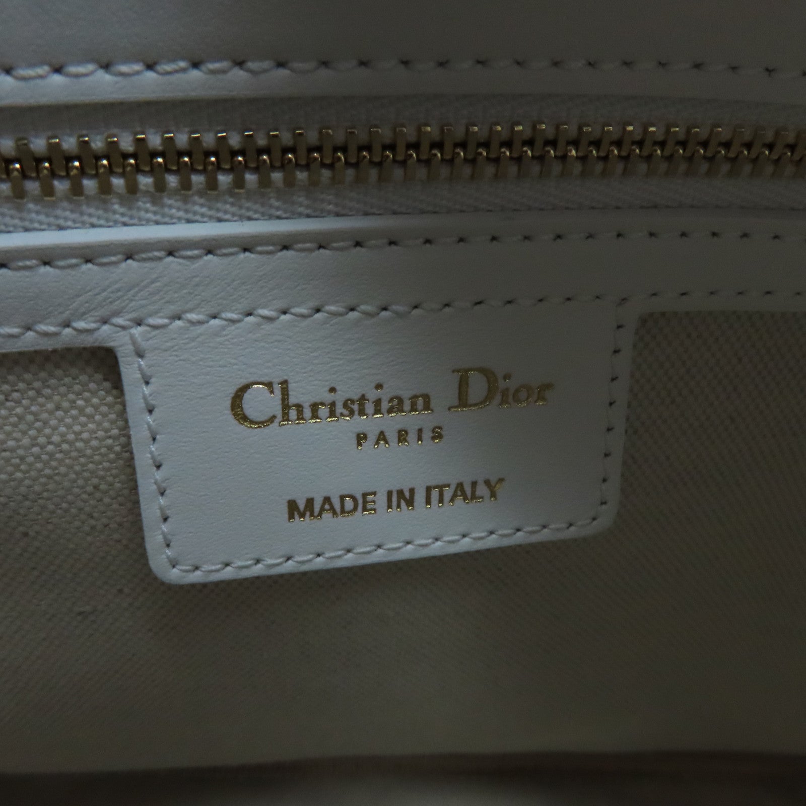 Dior 牛皮皮革Vibe Bowling Bag金扣手挽肩背兩用袋白色