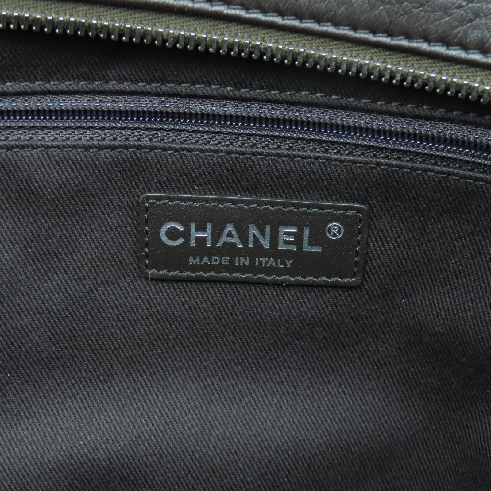 CHANEL 菱格牛皮皮革Chain Shoulder銀扣鏈帶肩背袋啡色