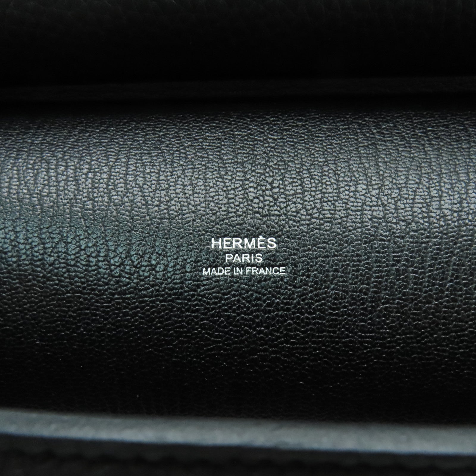 HERMES Clemence皮革Jypsiere 28銀扣肩背袋黑色