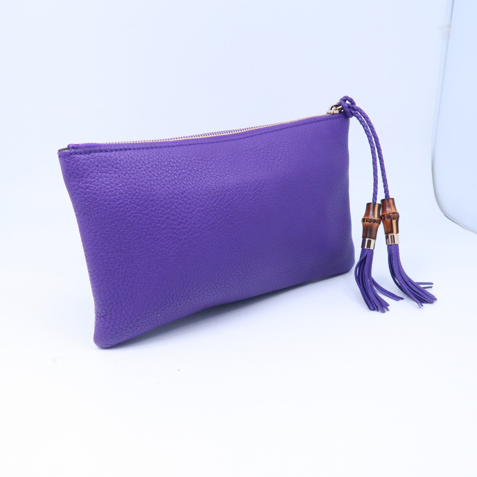 GUCCI 牛皮皮革Clutch Bag金扣手拿包紫色