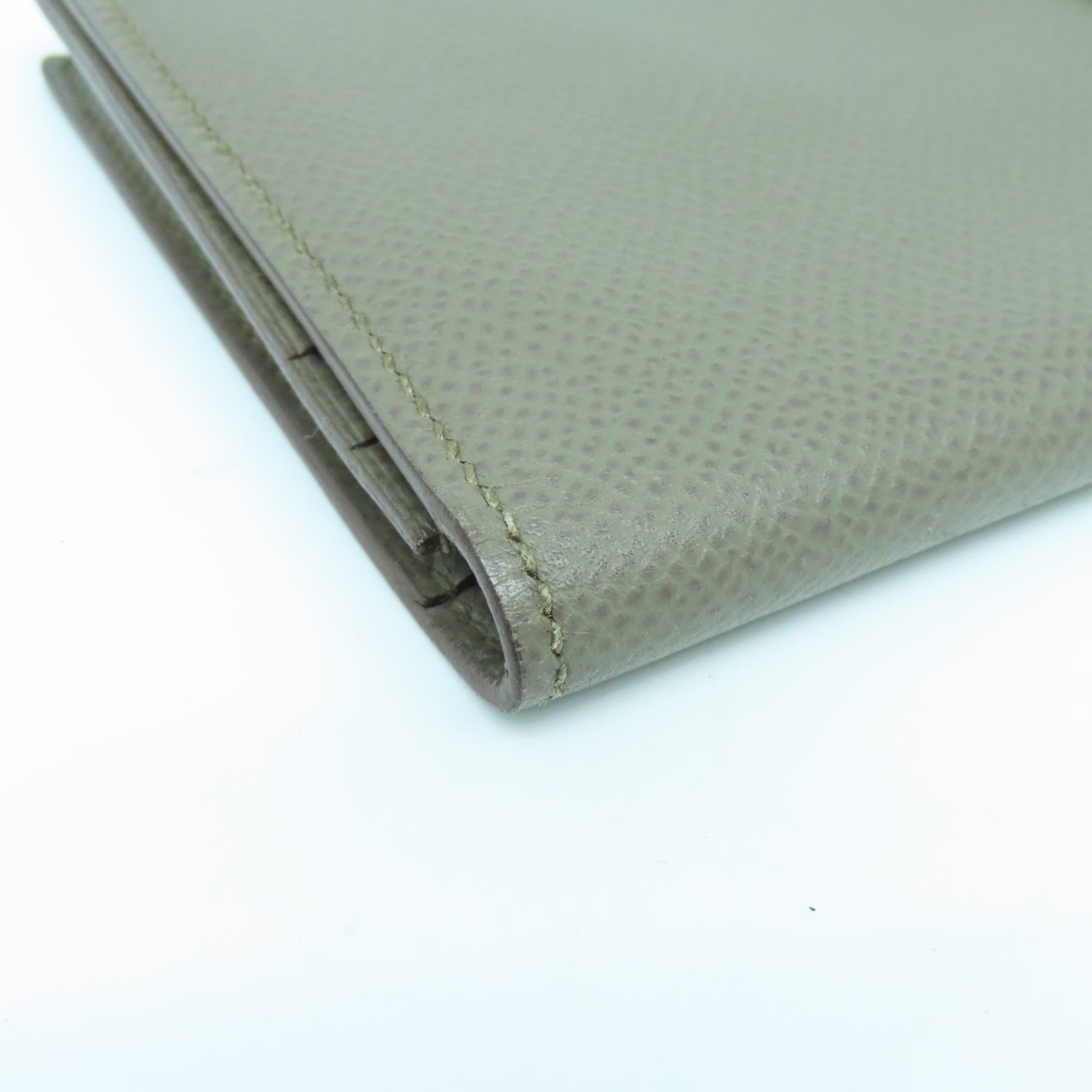 HERMES Epsom皮革Bearn W Snap銀扣長錢包Etain杏色