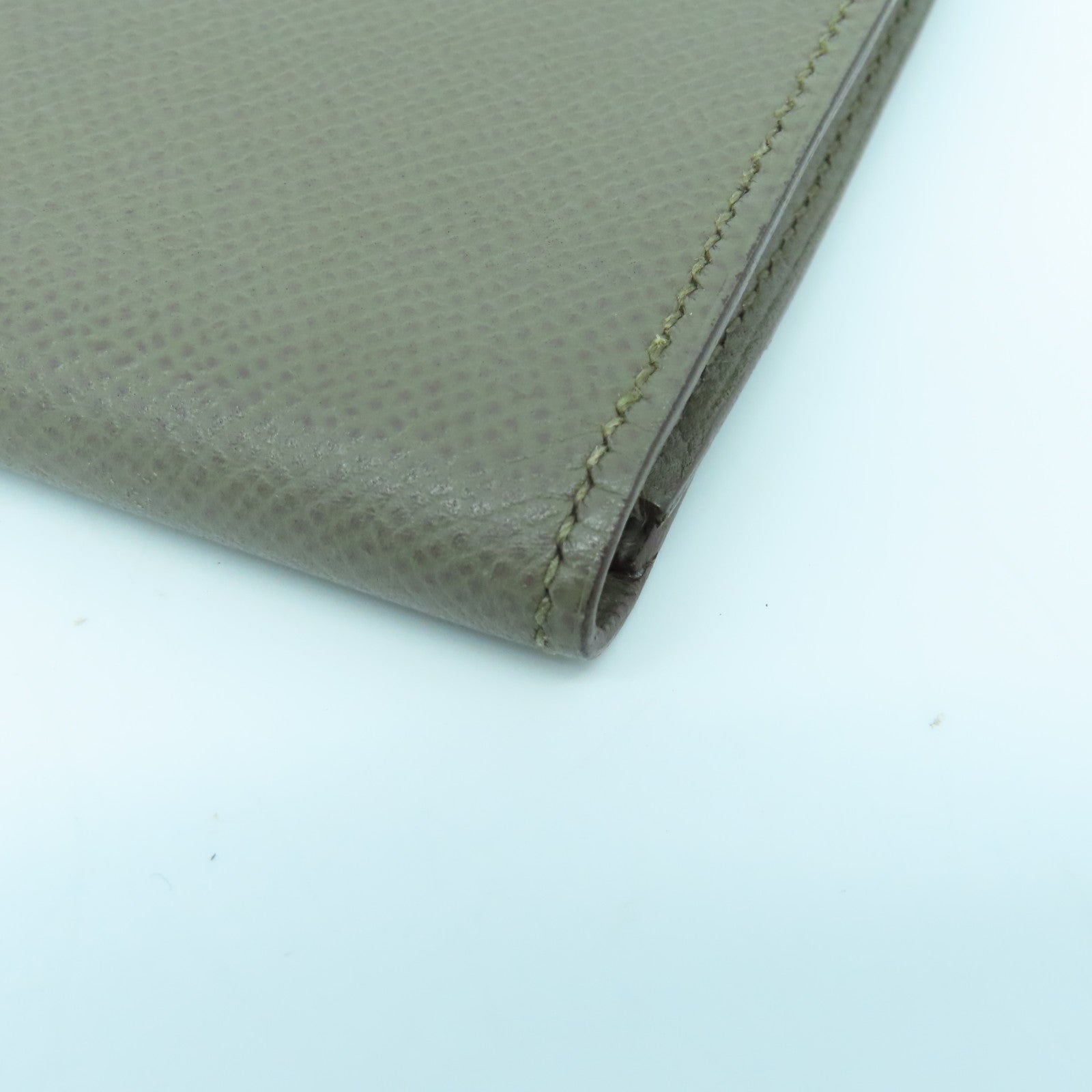 HERMES Epsom皮革Bearn W Snap銀扣長錢包Etain杏色