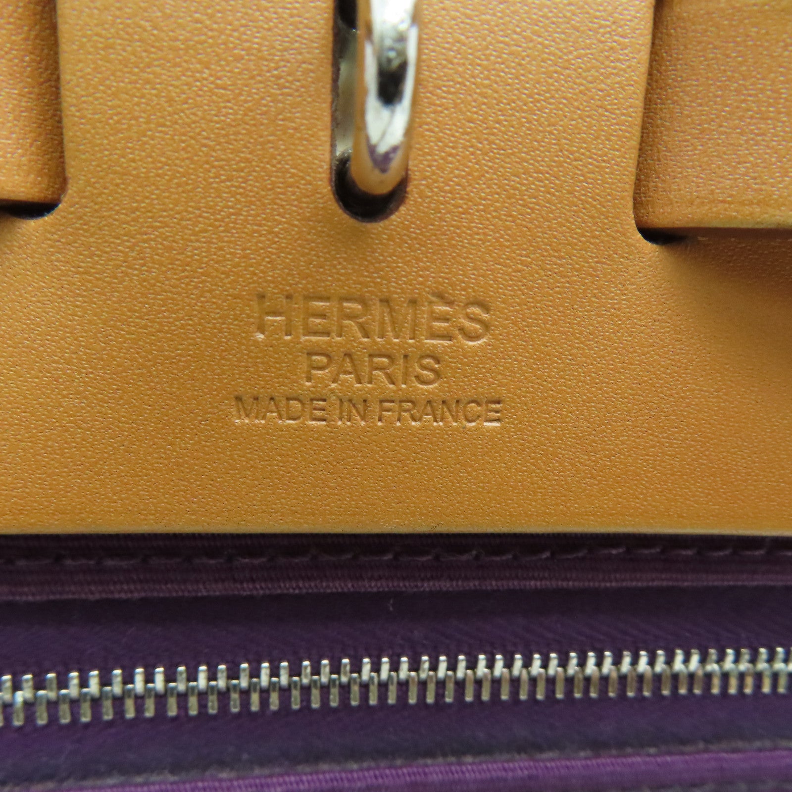 HERMES 帆布Herbag 31銀扣手挽肩背兩用袋紫色