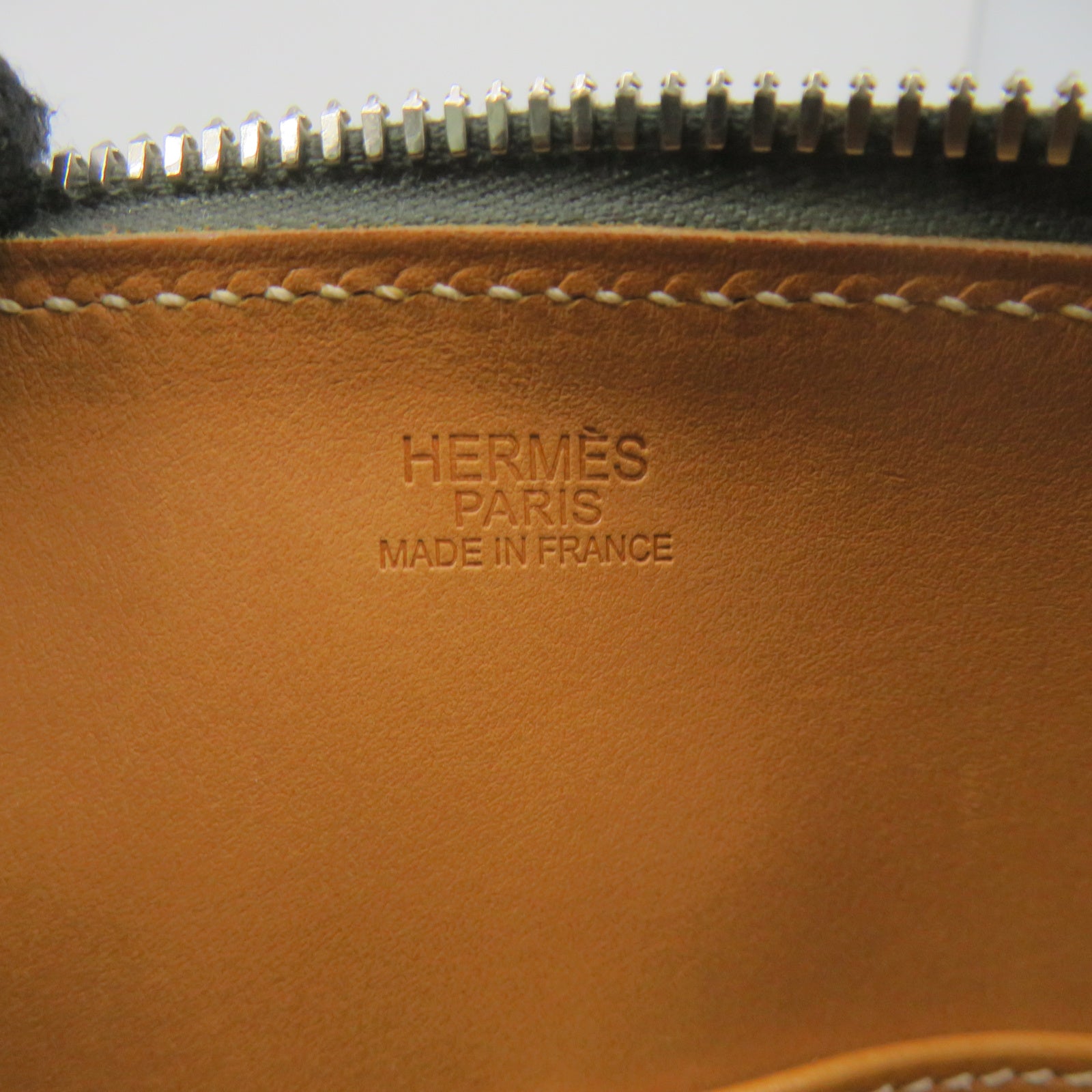 HERMES 【激减优惠】Epsom皮革Bambay银扣手挽袋灰色