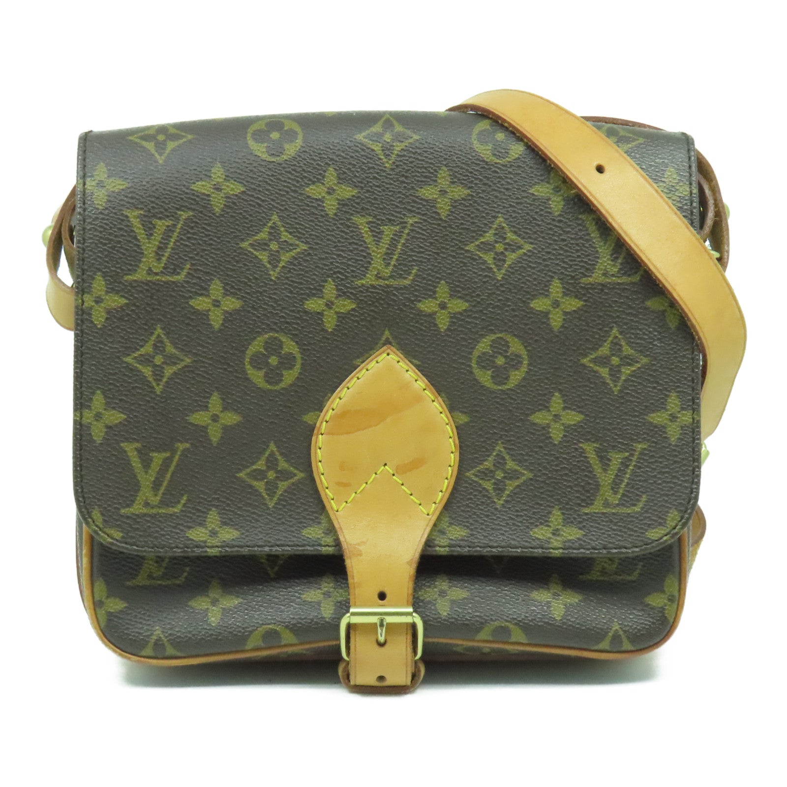 LOUIS VUITTON 【激減優惠】Monogram Cartouchiere MM金扣肩背袋啡色