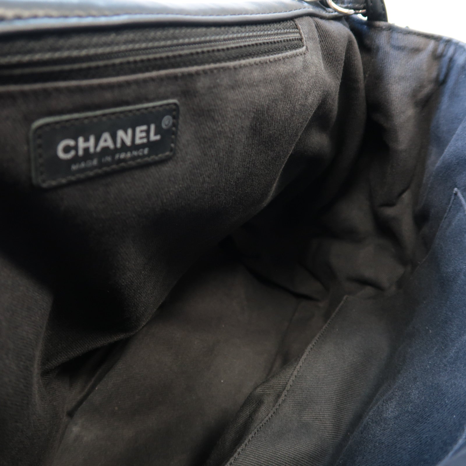 CHANEL 菱格牛皮皮革Shoulder Bag銀扣肩背袋黑色