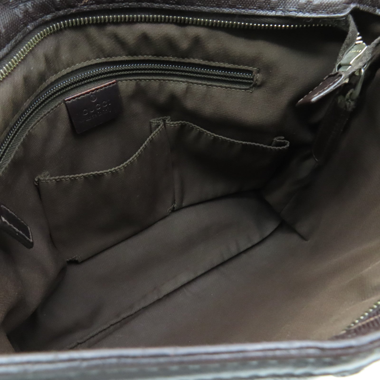 GUCCI 皮革Shoulder Bag銀扣肩背袋啡色