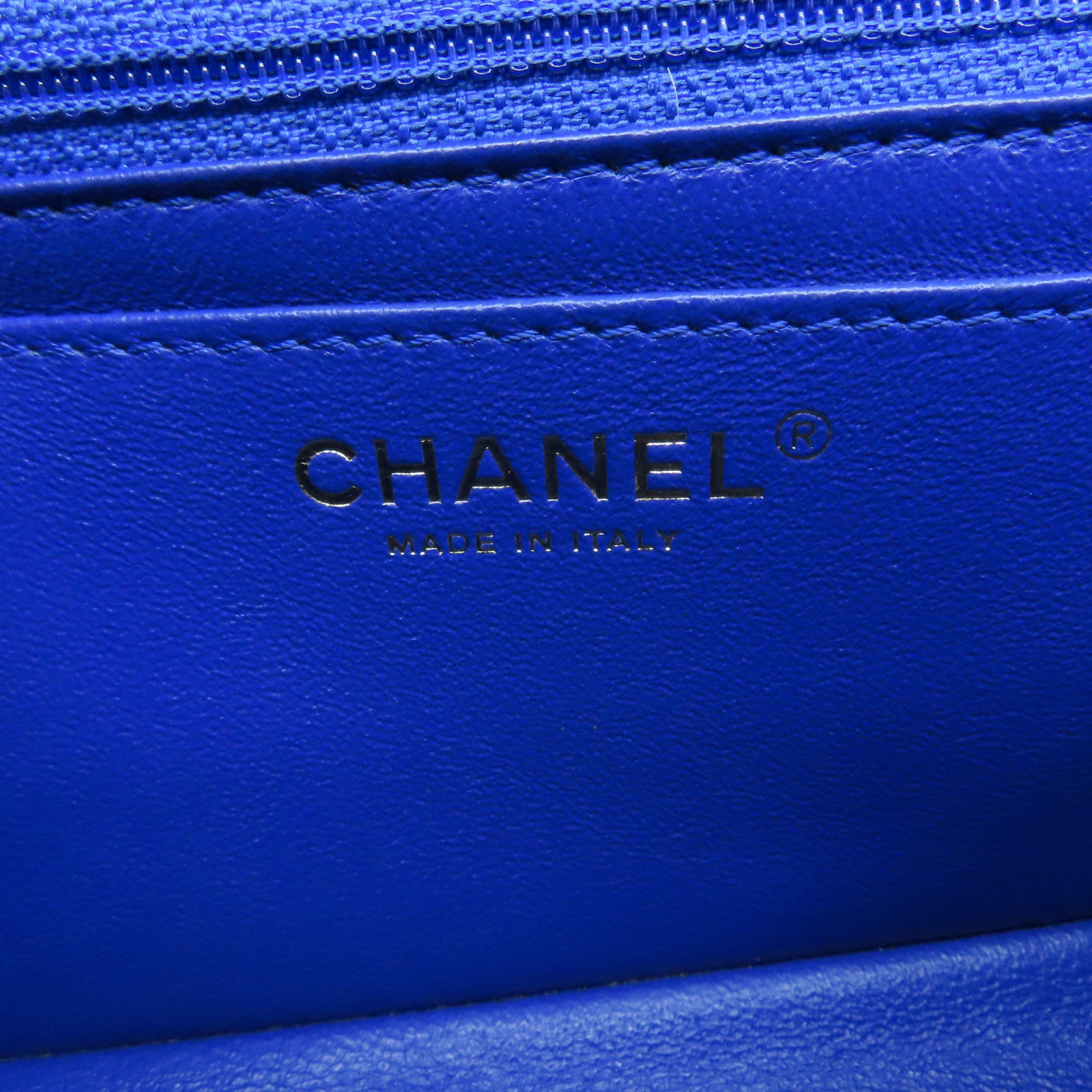 CHANEL Diamond Sheepskin Leather Classic 20cm Gold Buckle Chain Shoulder Bag Blue