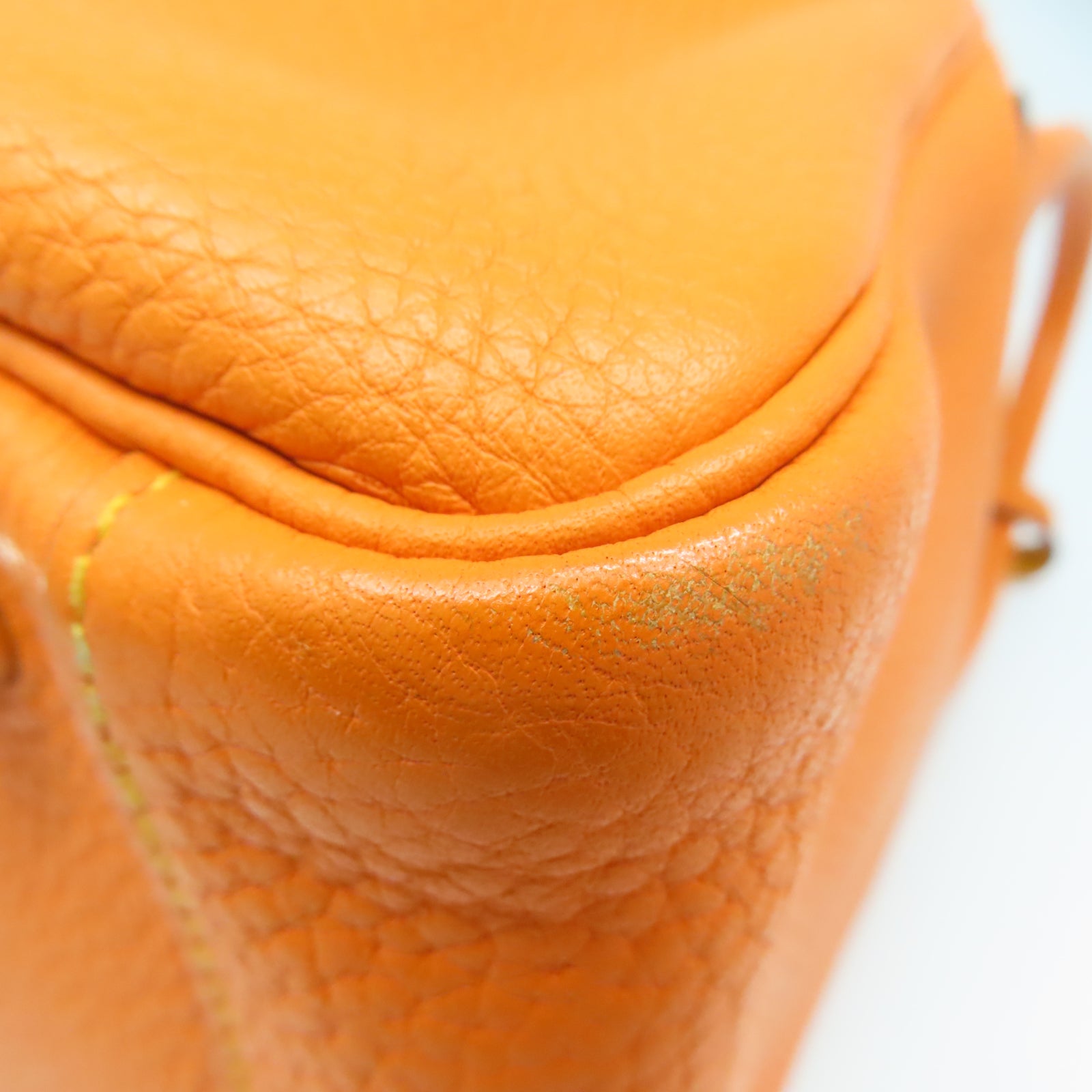 HERMES Clemence皮革Lindy 30銀扣手挽肩背兩用袋Orange橙色