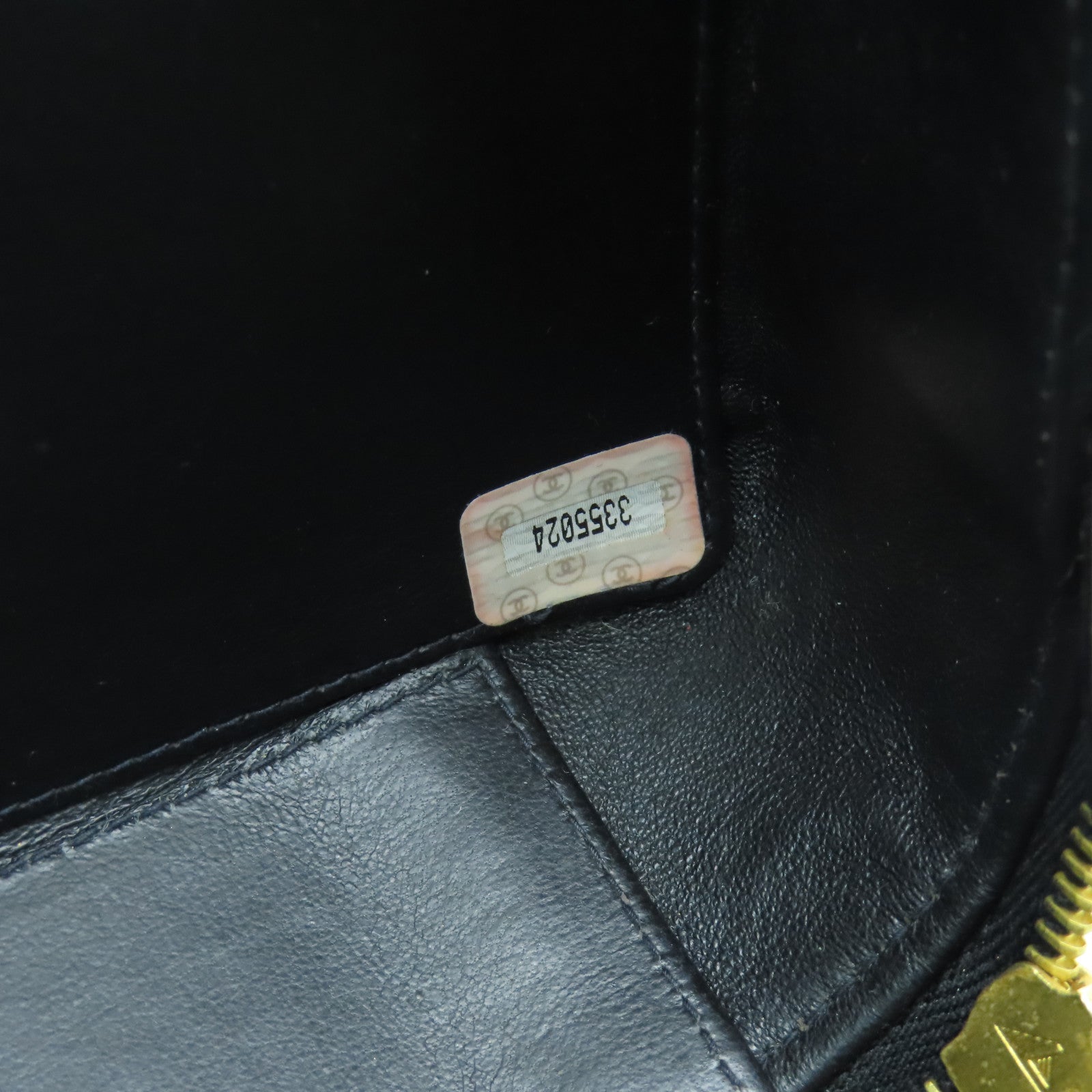 CHANEL 菱格漆皮皮革Chain Shoulder金扣链带肩背袋黑色