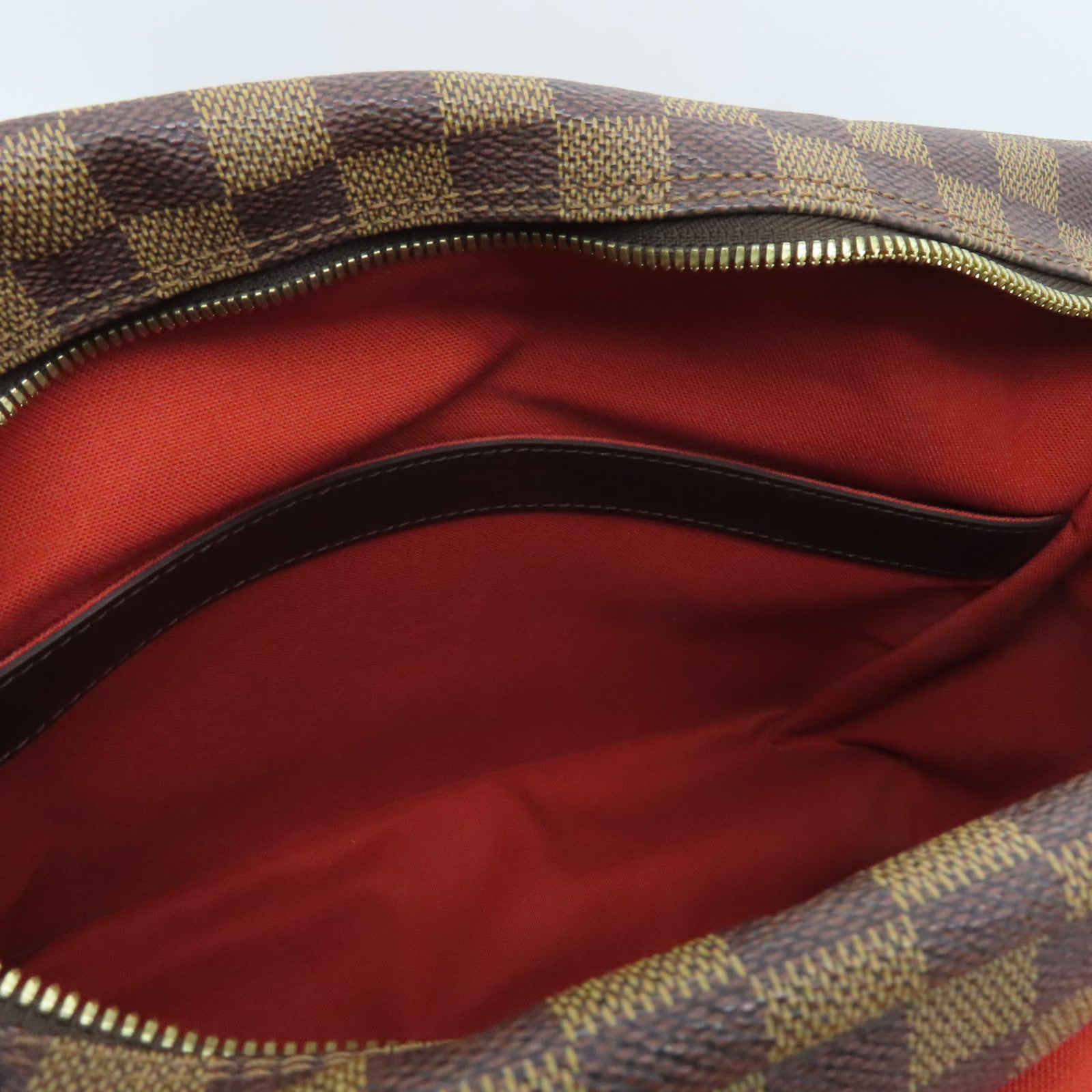 LOUIS VUITTON Damier Naviglio Gold Buckle Shoulder Bag Brown