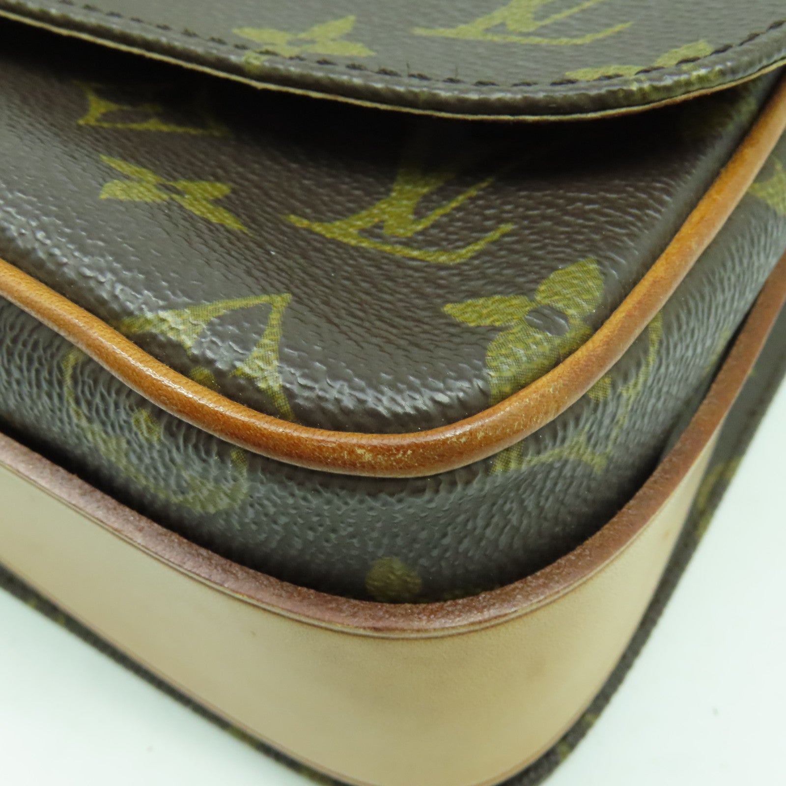 LOUIS VUITTON 【激減優惠】Monogram Cartouchiere MM金扣肩背袋啡色