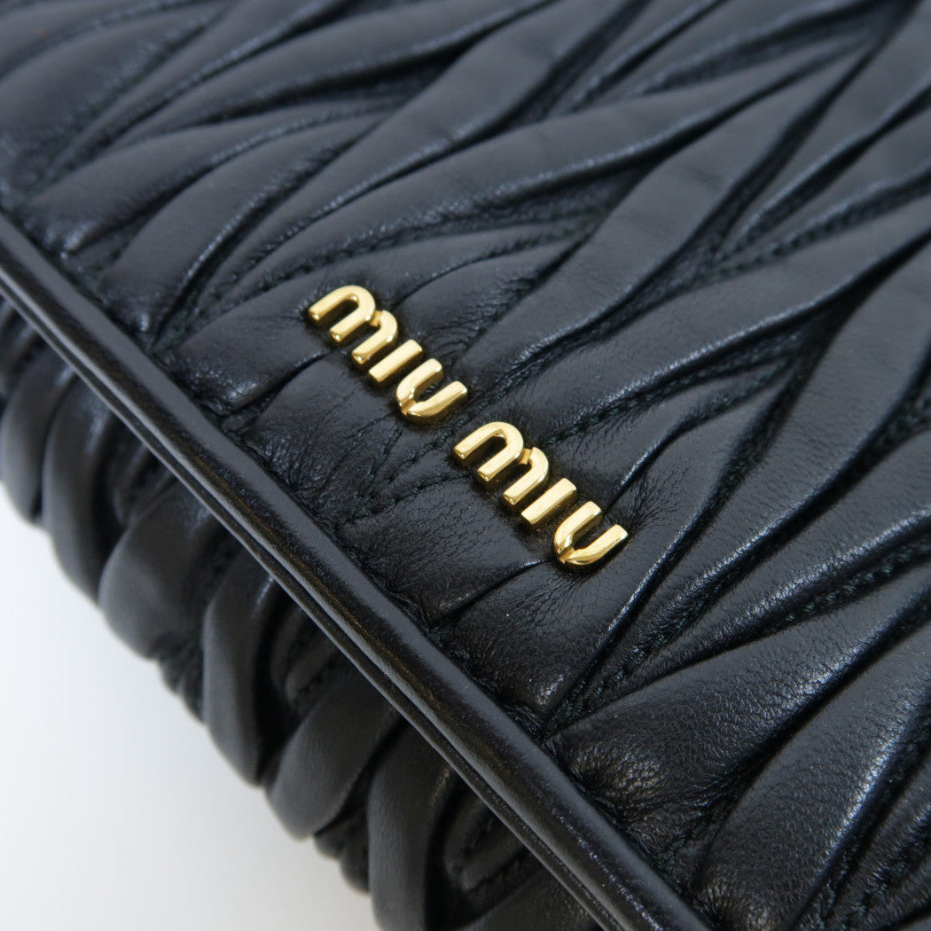 Miu Miu 羊皮皮革Shoulder Bag金扣肩背袋黑色