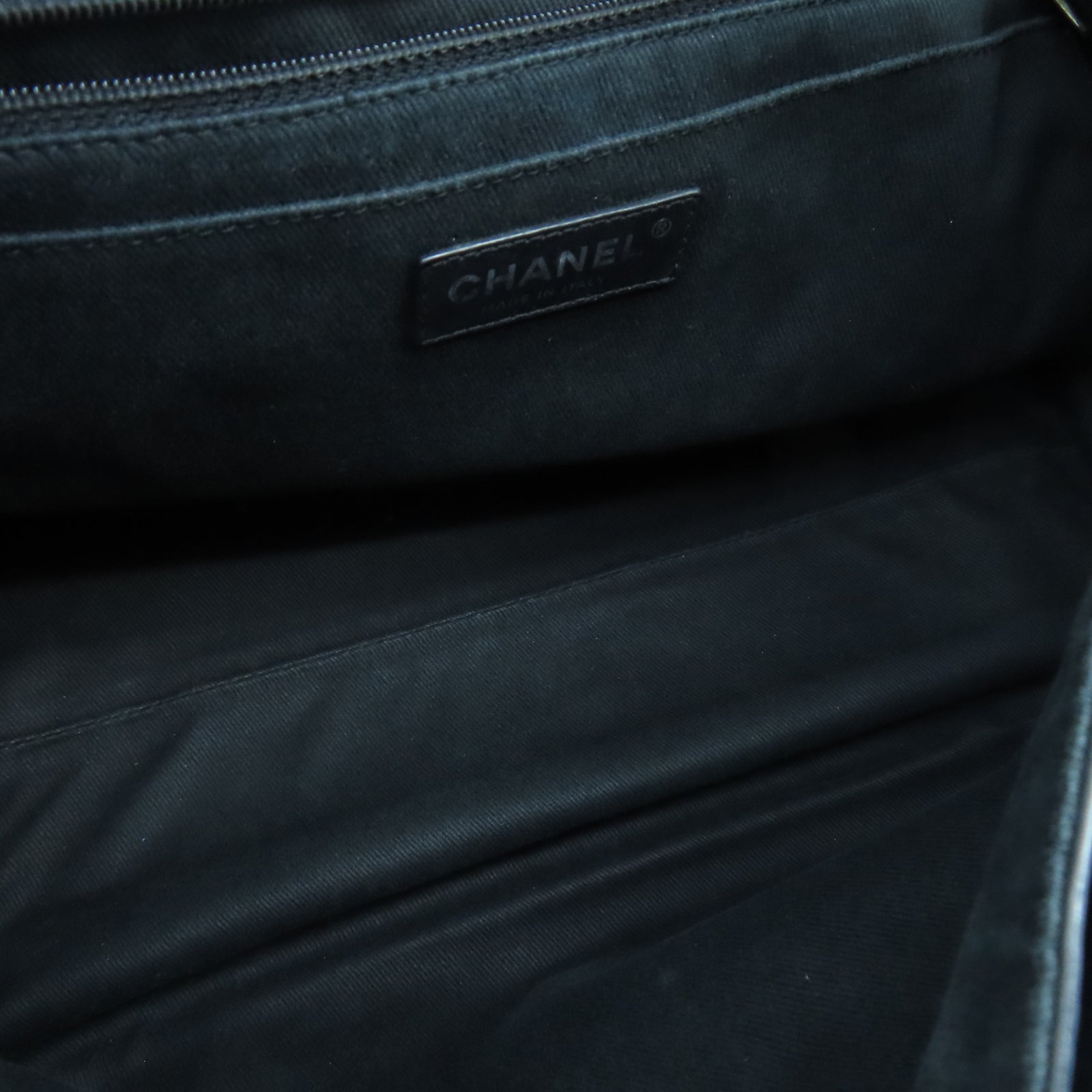 CHANEL 菱格羊皮皮革Chain Shoulder銀扣鏈帶肩背袋黑色