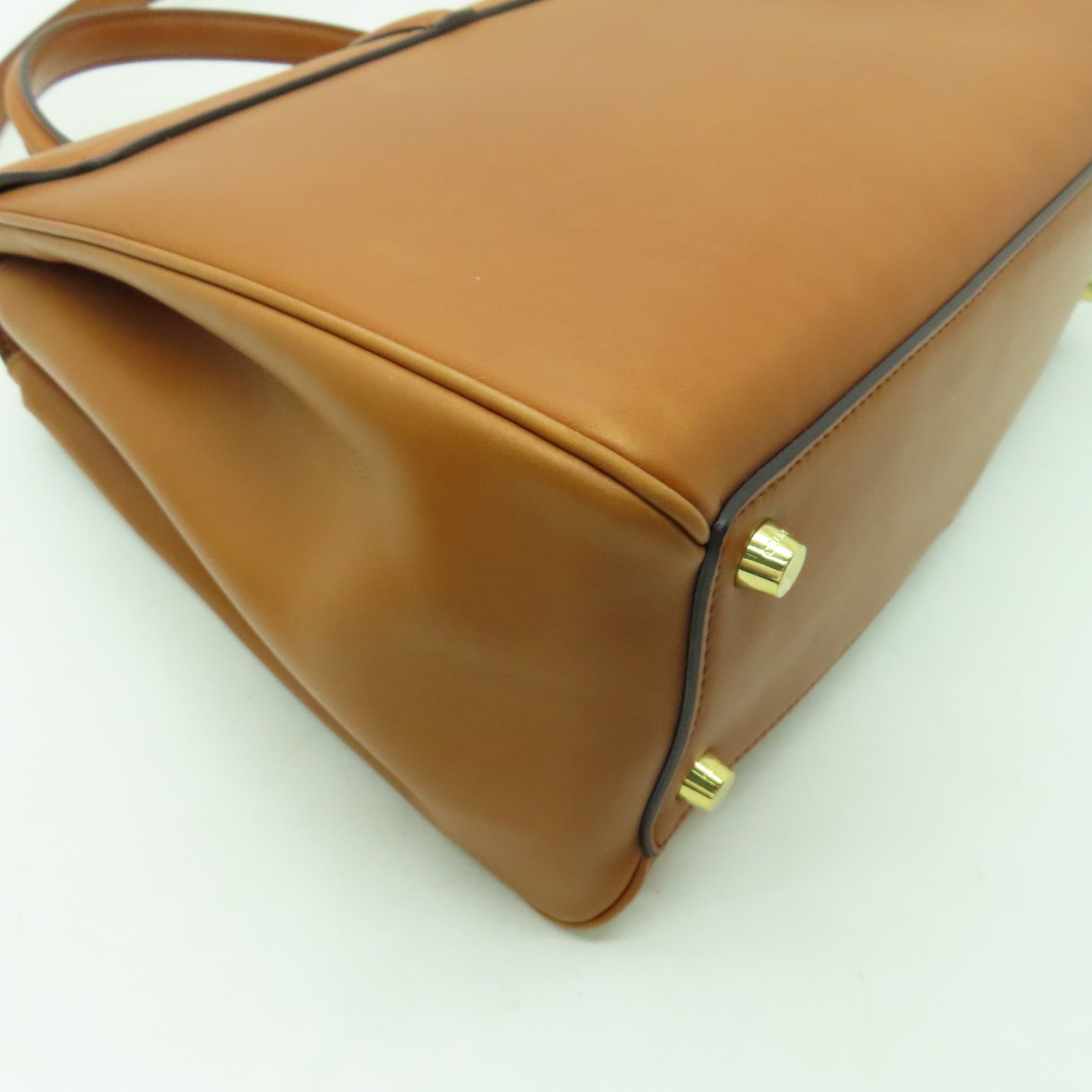 CELINE 牛皮皮革Classique 16金扣手挽肩背兩用袋啡色