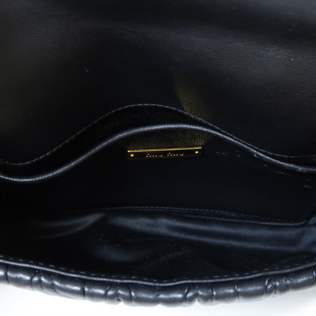 Miu Miu 羊皮皮革Shoulder Bag金扣肩背袋黑色