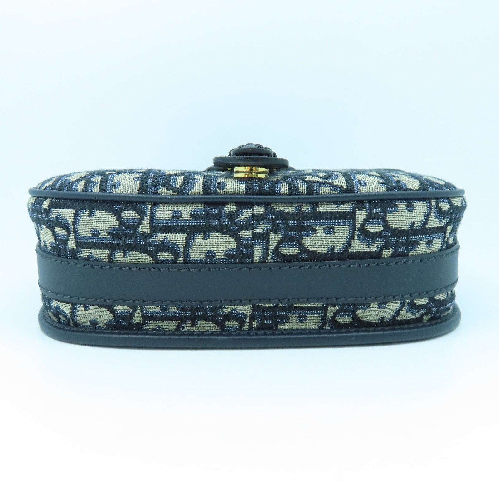 Dior 帆布Shoulder Bag金扣肩背袋黑色/米色/藍色