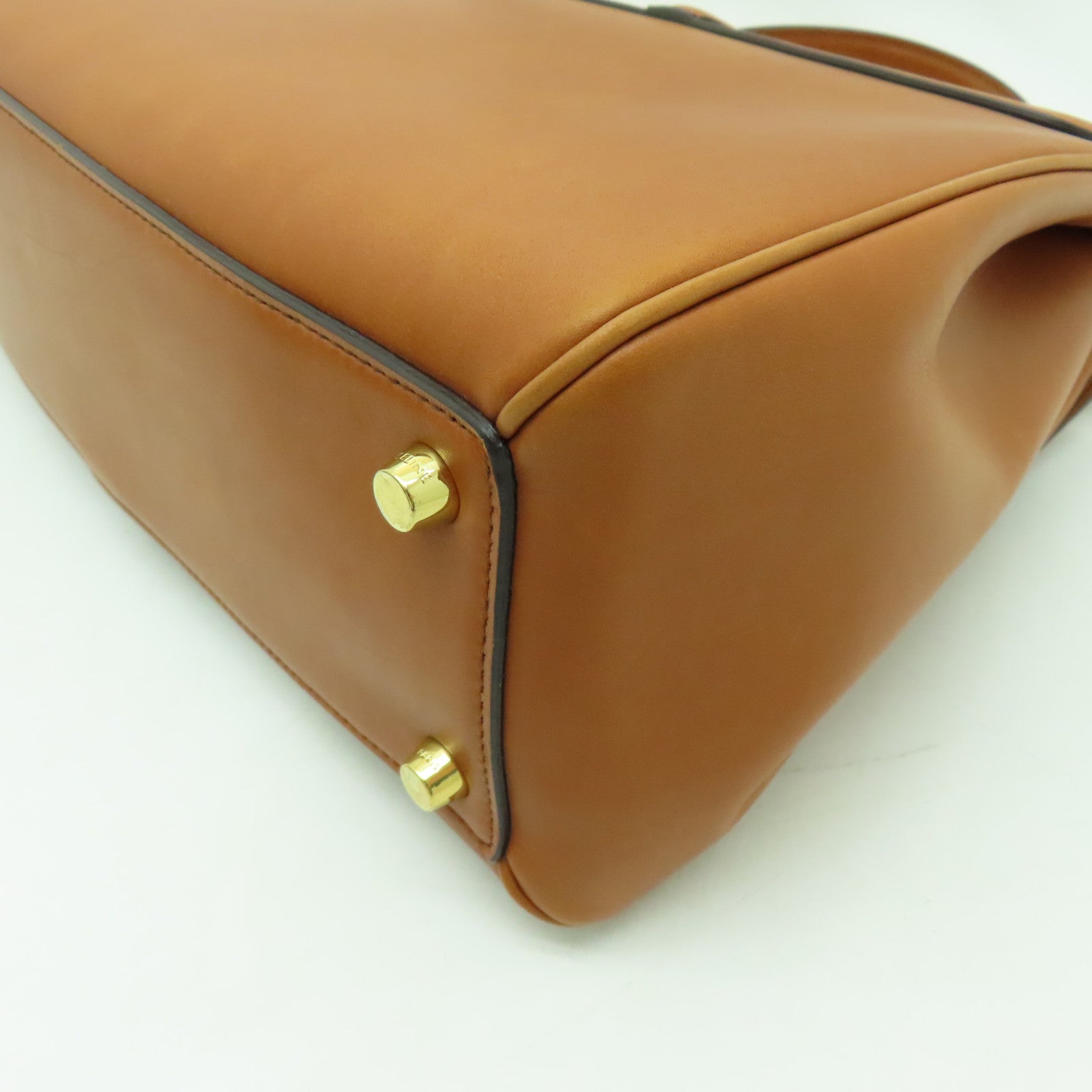 CELINE 牛皮皮革Classique 16金扣手挽肩背兩用袋啡色