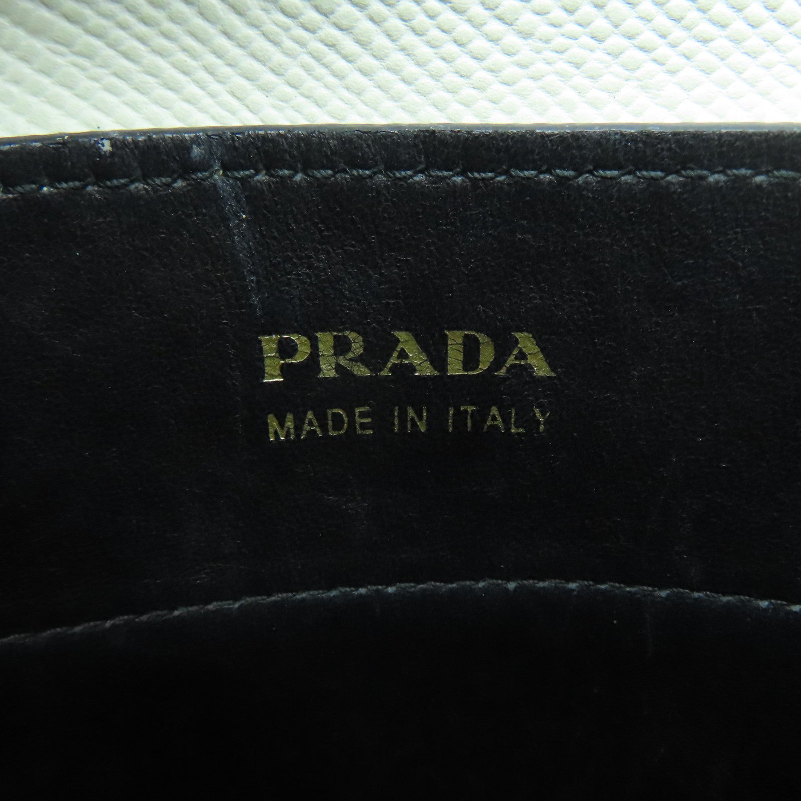 PRADA 牛皮皮革2 Way Shoulder金扣手挽肩背兩用袋白色