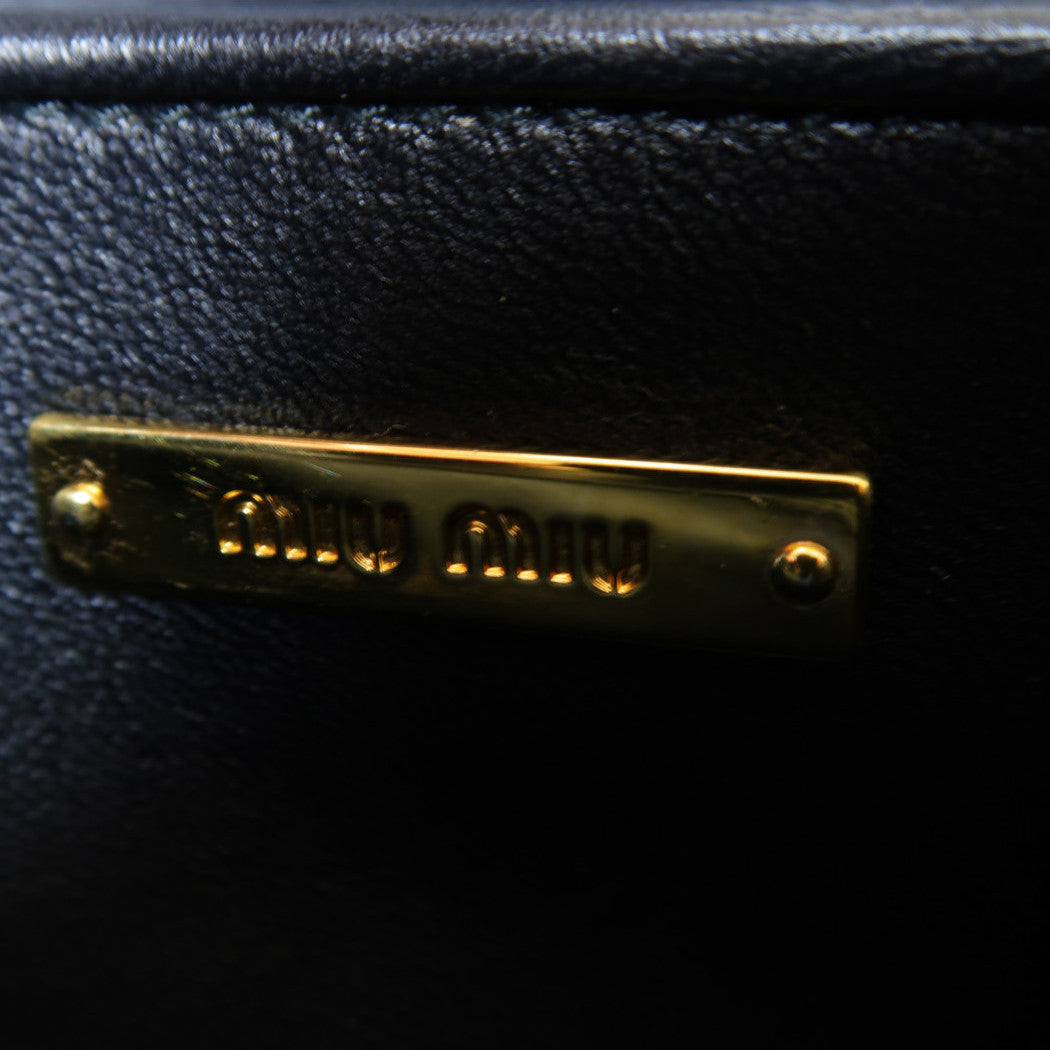 Miu Miu 羊皮皮革Shoulder Bag金扣肩背袋黑色