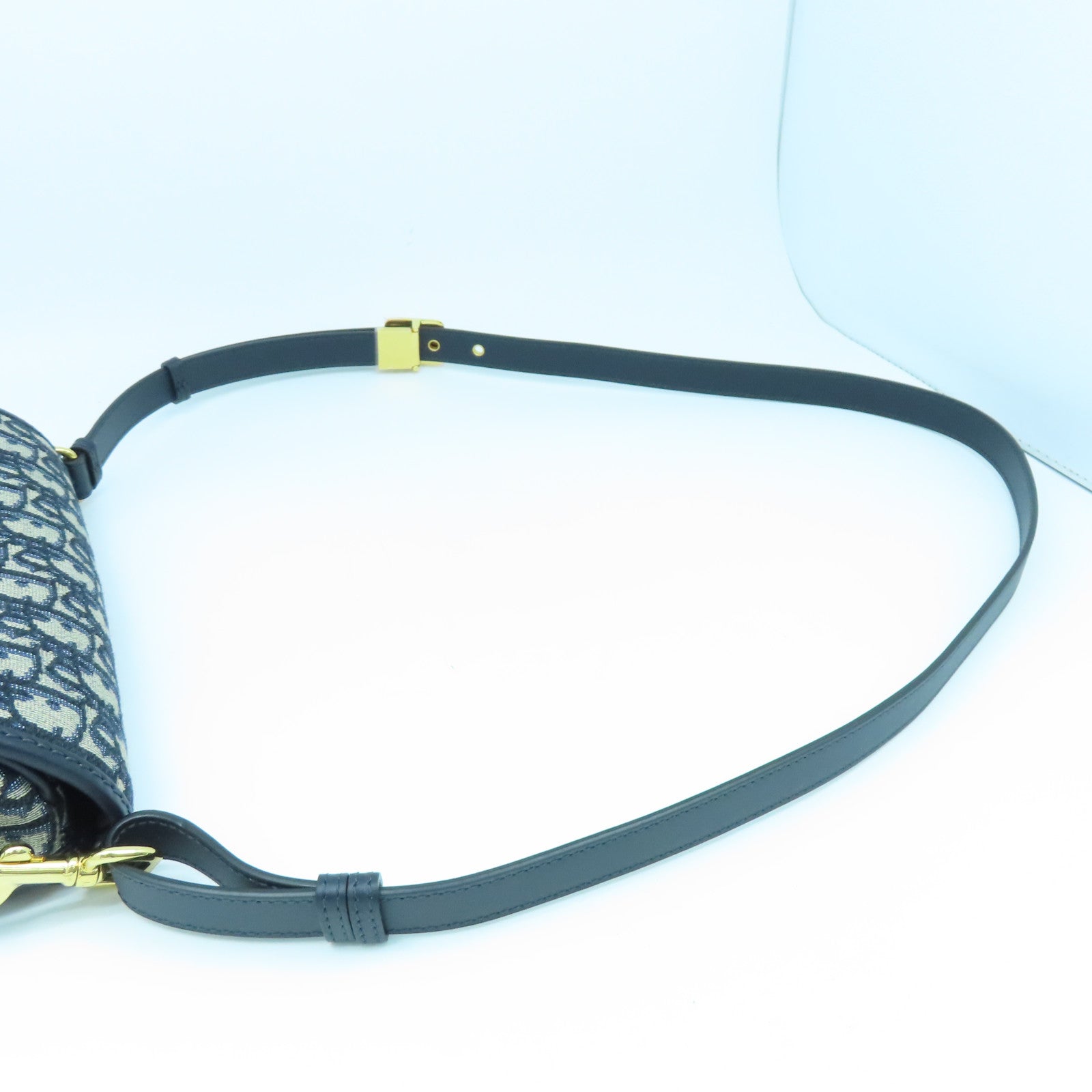 Dior 帆布Shoulder Bag金扣肩背袋黑色/米色/藍色