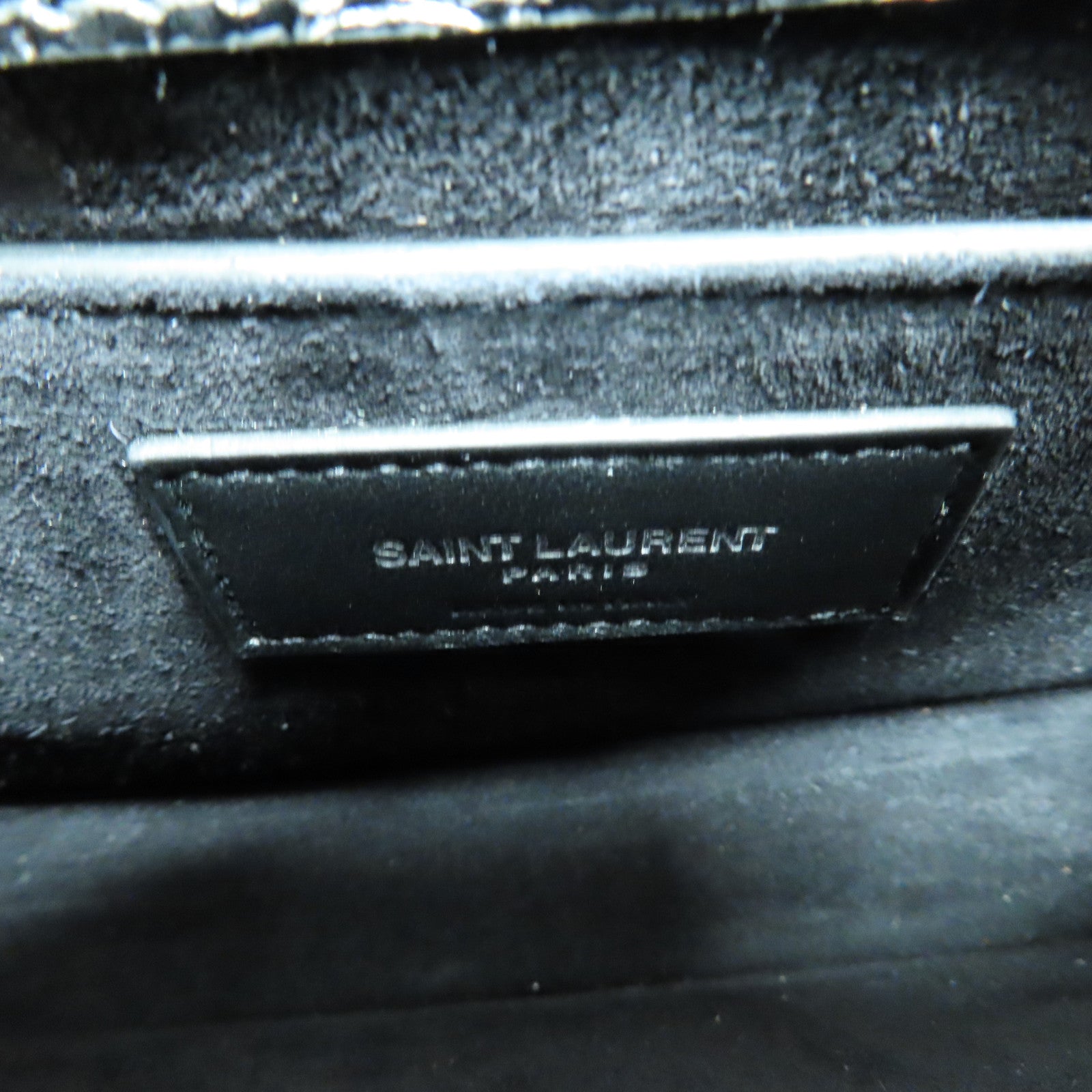SAINT LAURENT 牛皮皮革Chain Shoulder Bag銀扣鏈帶肩背袋黑色